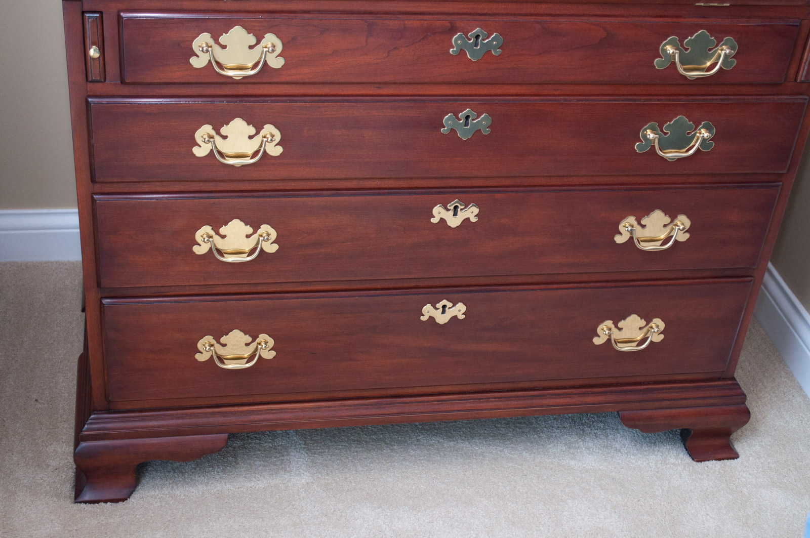 Henkel-Harris Wild Black Cherry "John Hancock" Bookcase Secretary Desk
