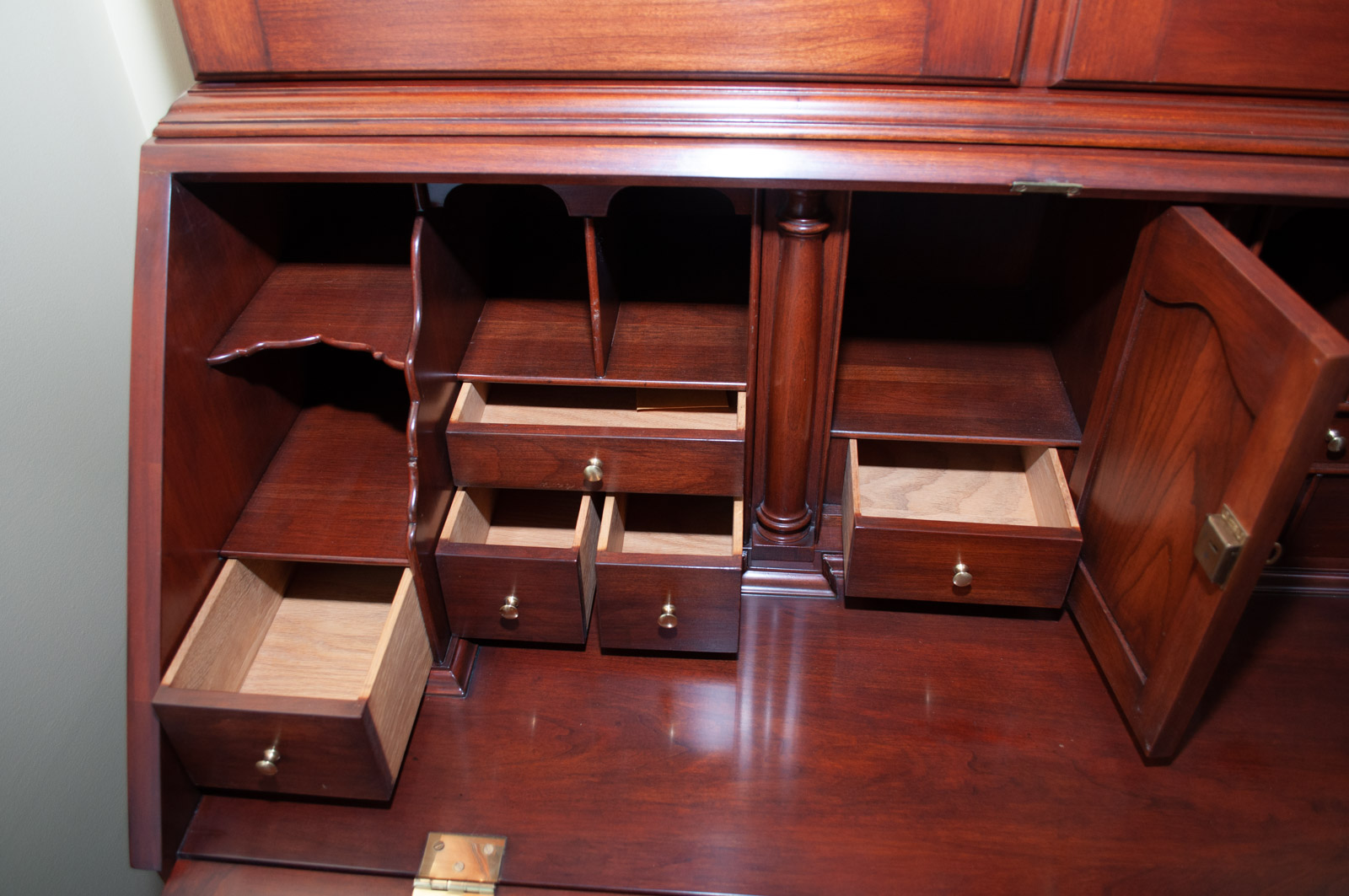 Henkel-Harris Wild Black Cherry "John Hancock" Bookcase Secretary Desk
