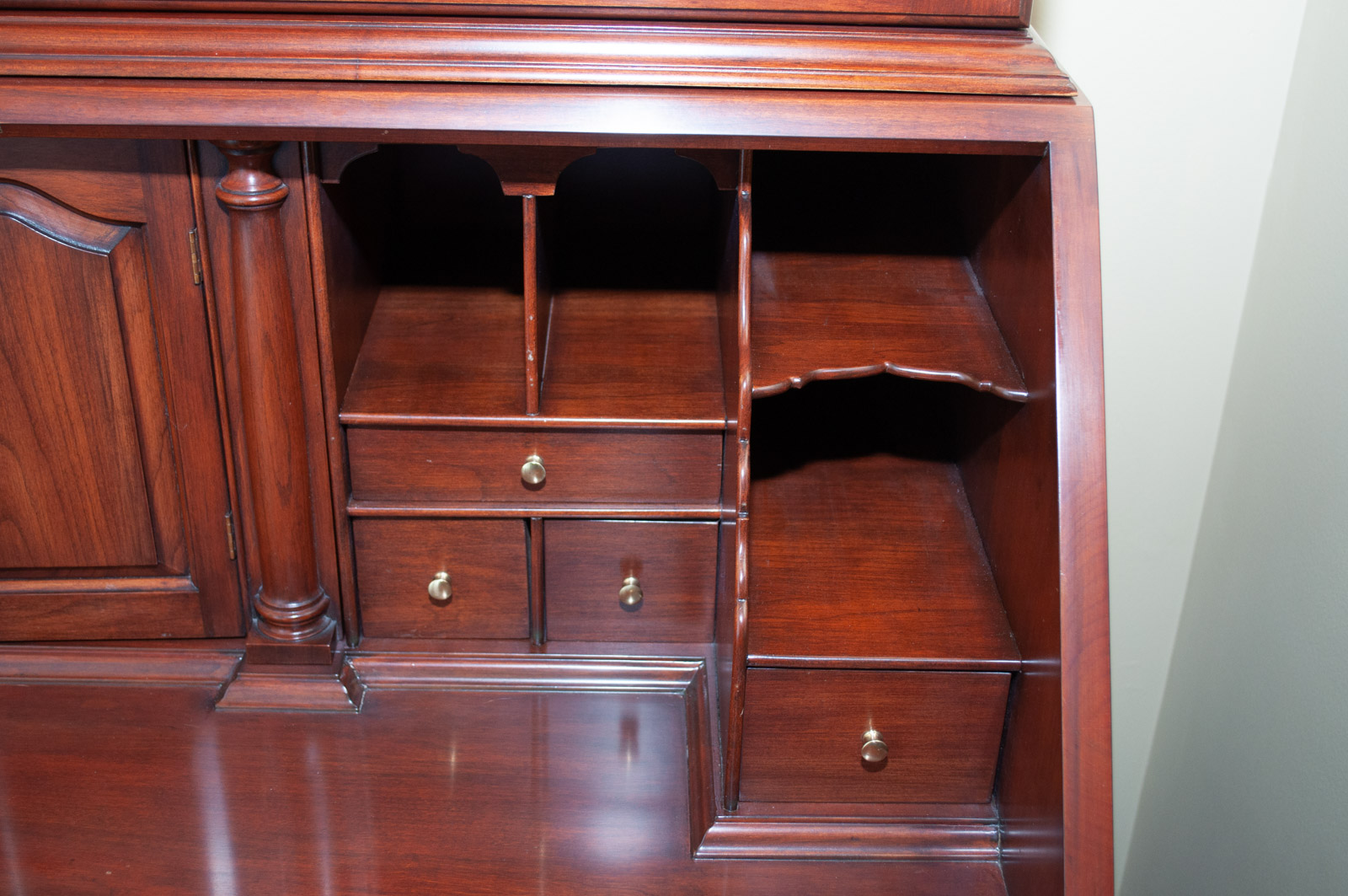 Henkel-Harris Wild Black Cherry "John Hancock" Bookcase Secretary Desk