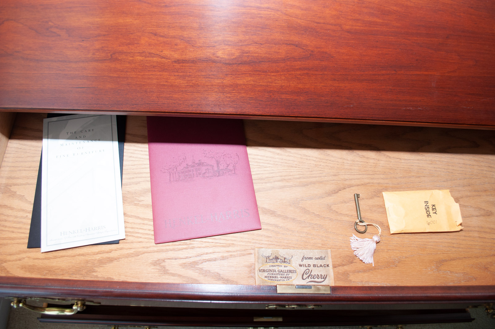 Henkel-Harris Wild Black Cherry "John Hancock" Bookcase Secretary Desk