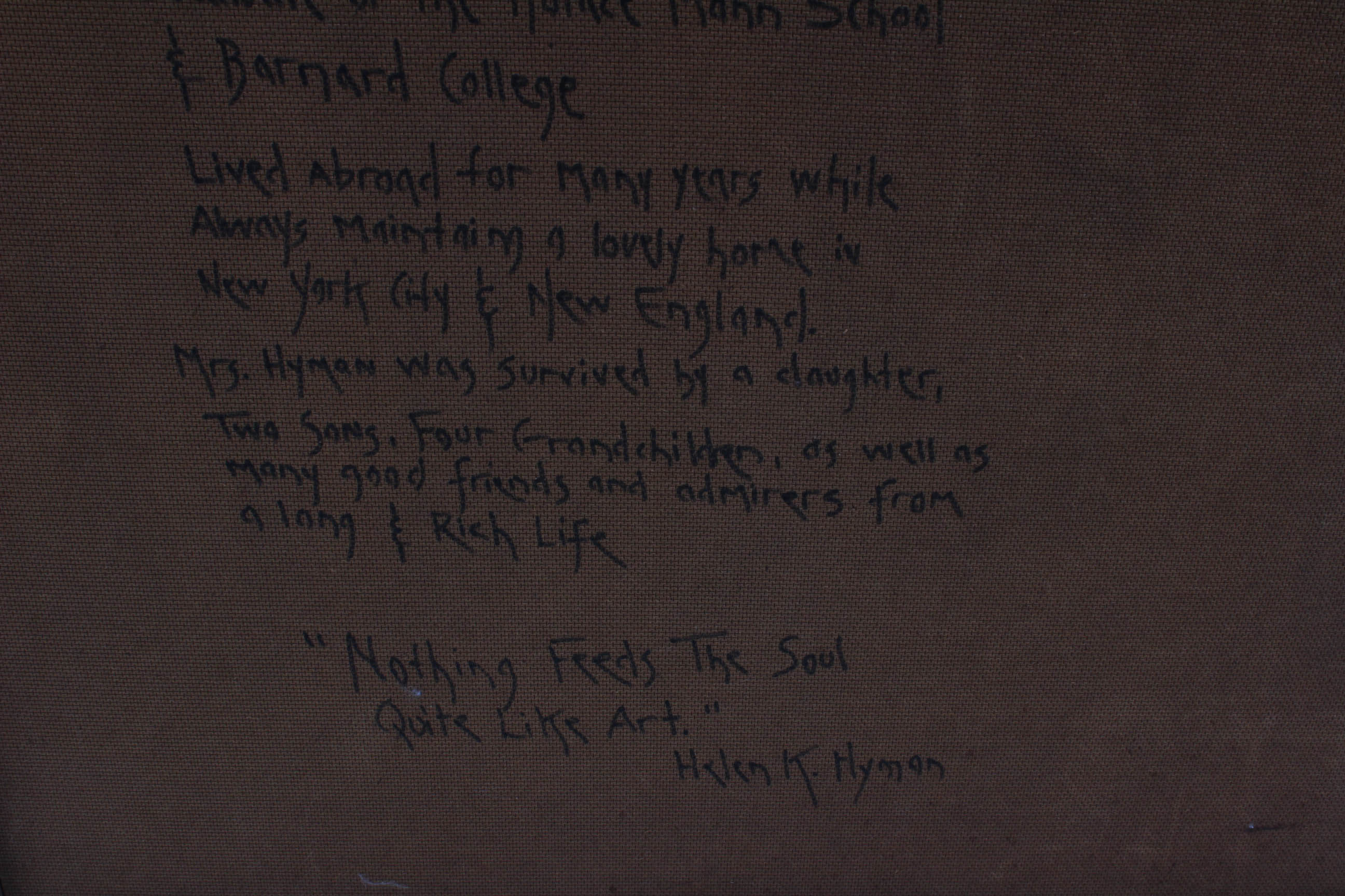 Helen Kandel Hyman Oil Portrait