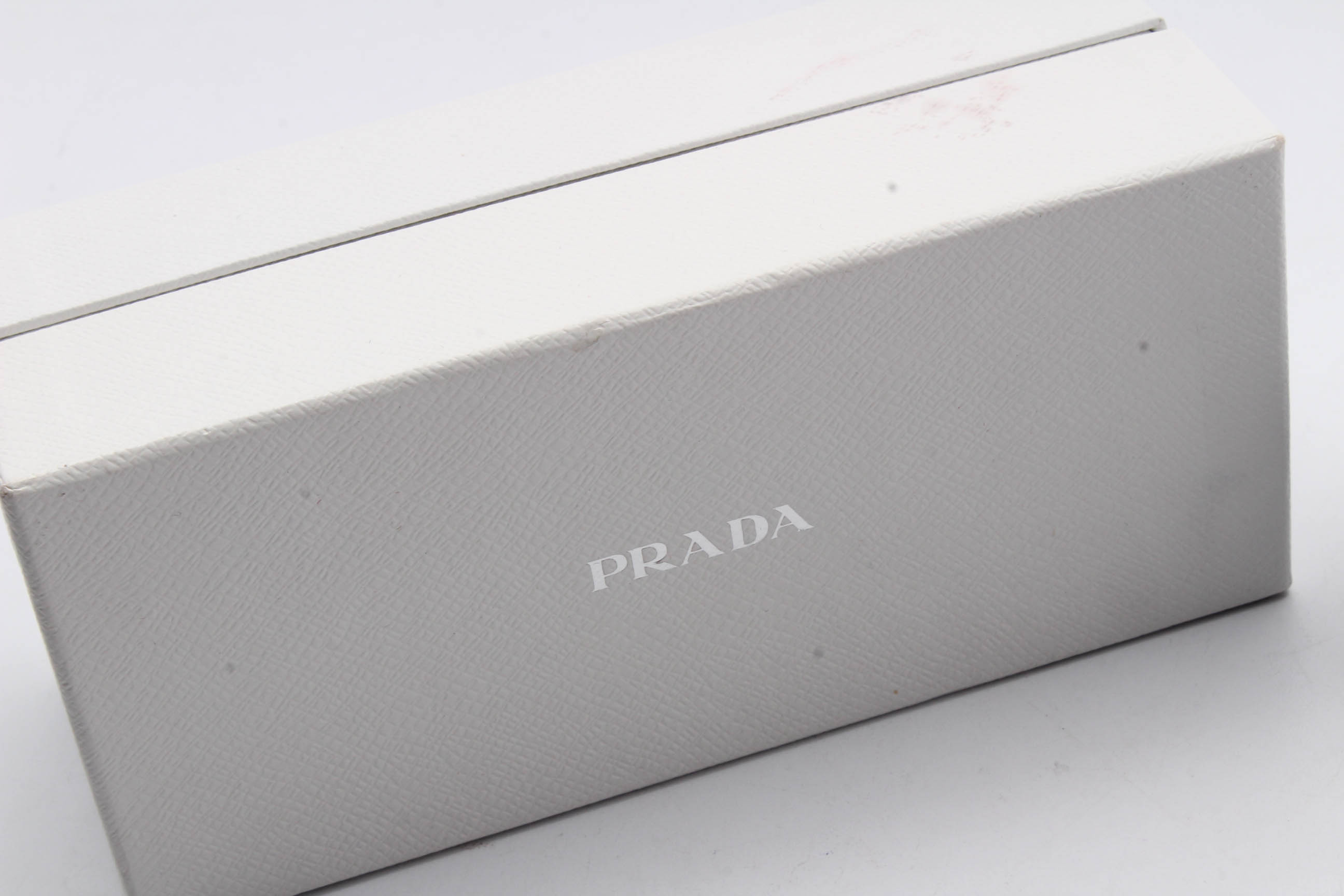 Prada Black Acetate Engraved Logo Plate Wrap Sunglasses