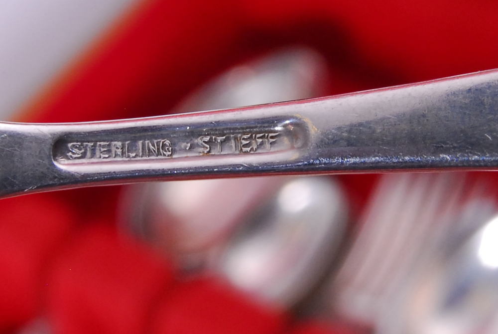 Stieff "Rose" Sterling Silver Flatware Collection with Silverware Chest