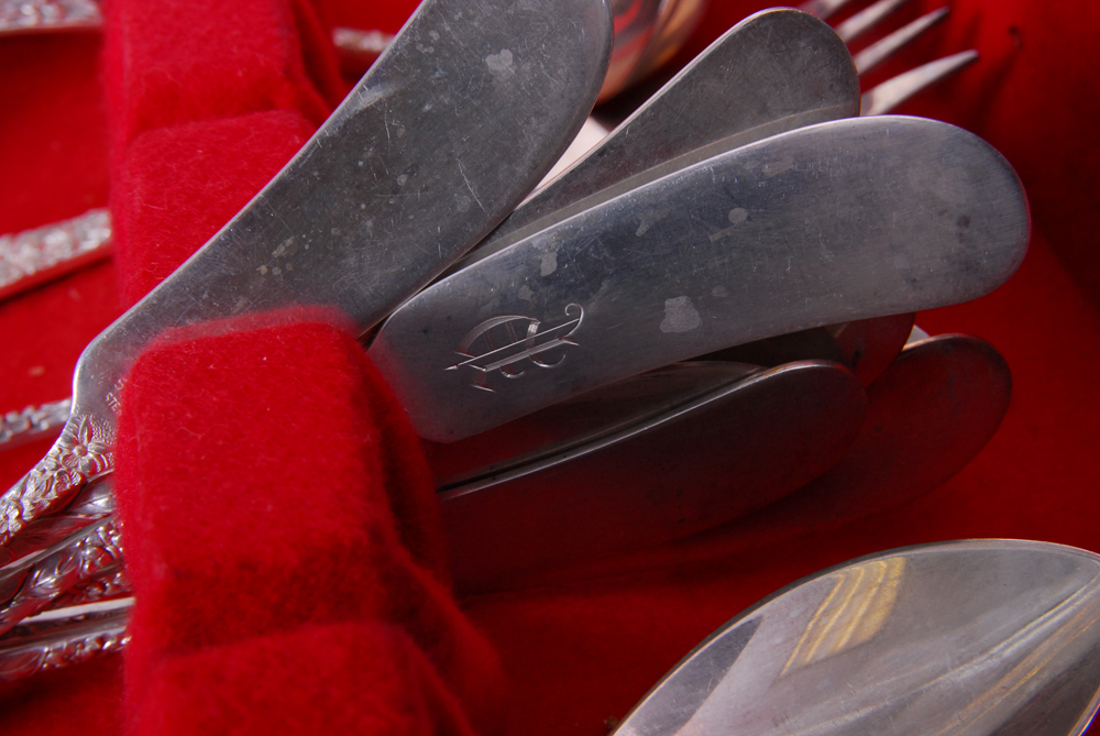 Stieff "Rose" Sterling Silver Flatware Collection with Silverware Chest