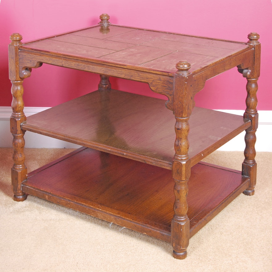 "Bishopsgate" Parquetry Top Side Table by Drexel