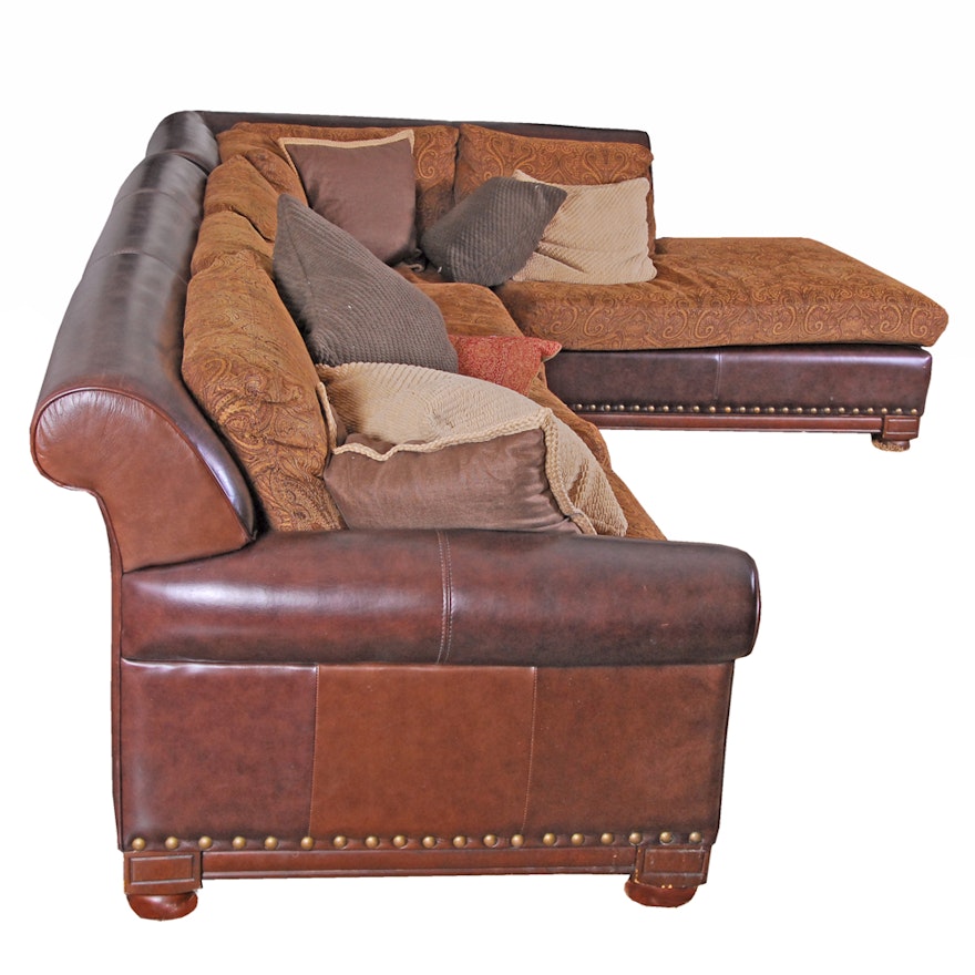 Leather Sectional Sofa with Chaise