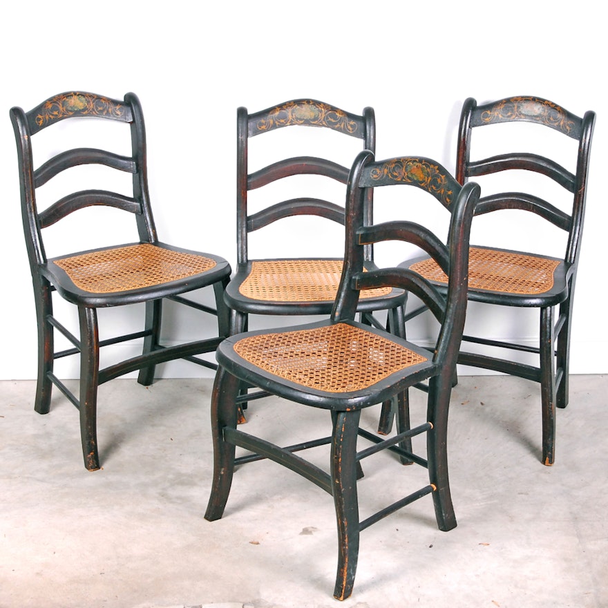 Four Ladder Back CanedChairs