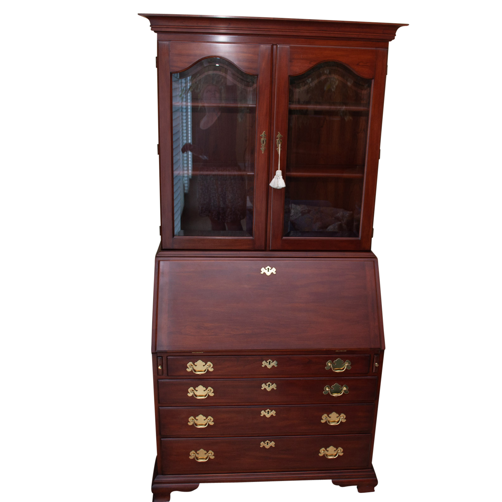 Henkel-Harris Wild Black Cherry "John Hancock" Bookcase Secretary Desk