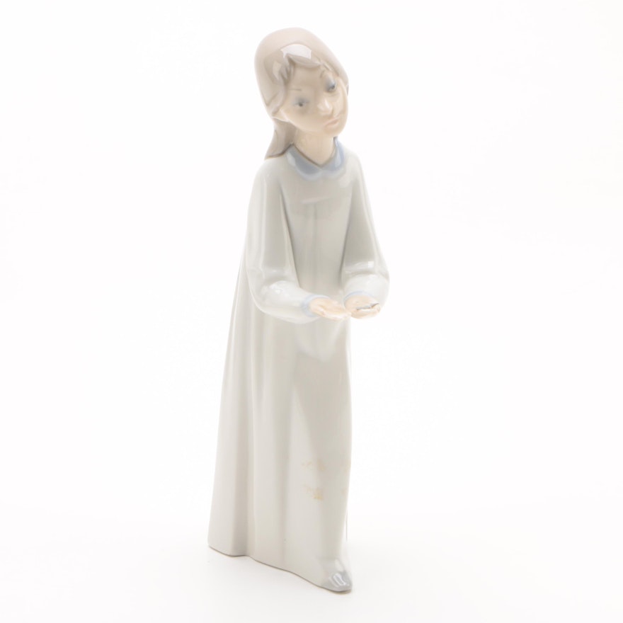 Lladró "Girl with Candle" Glazed Porcelain Figurine