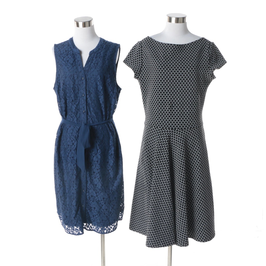 Leota Wyatt Textured Dress and Brixon Ivy Cailleen Blue Lace Dress