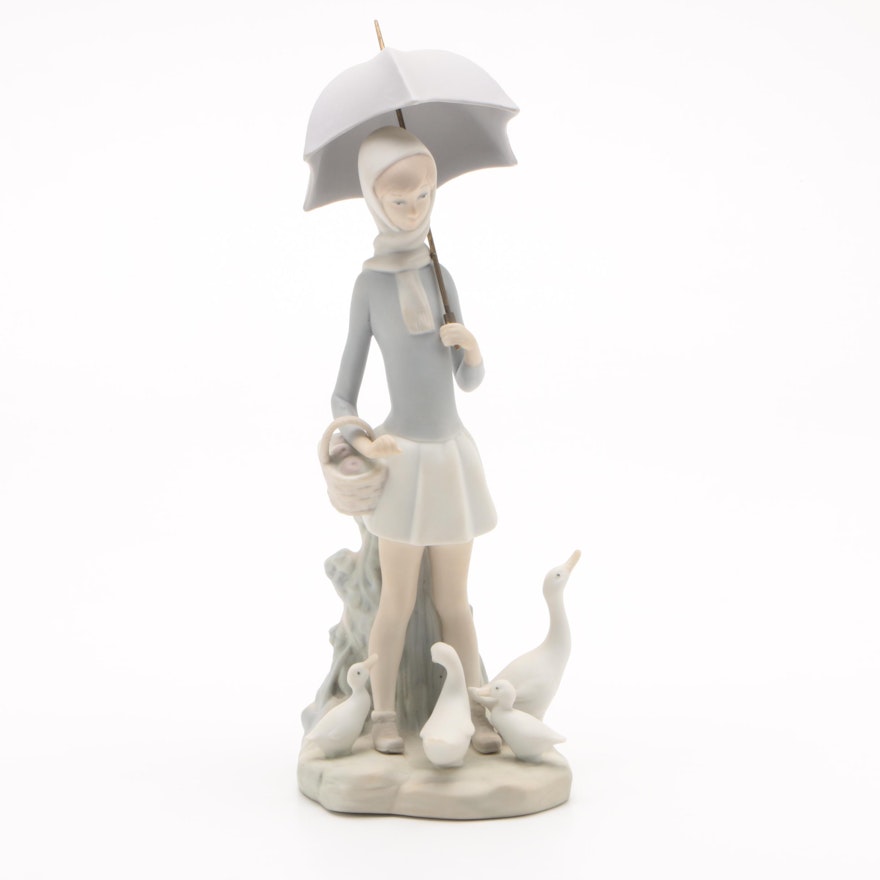 Lladró "Girl with Umbrella" Porcelain Figurine