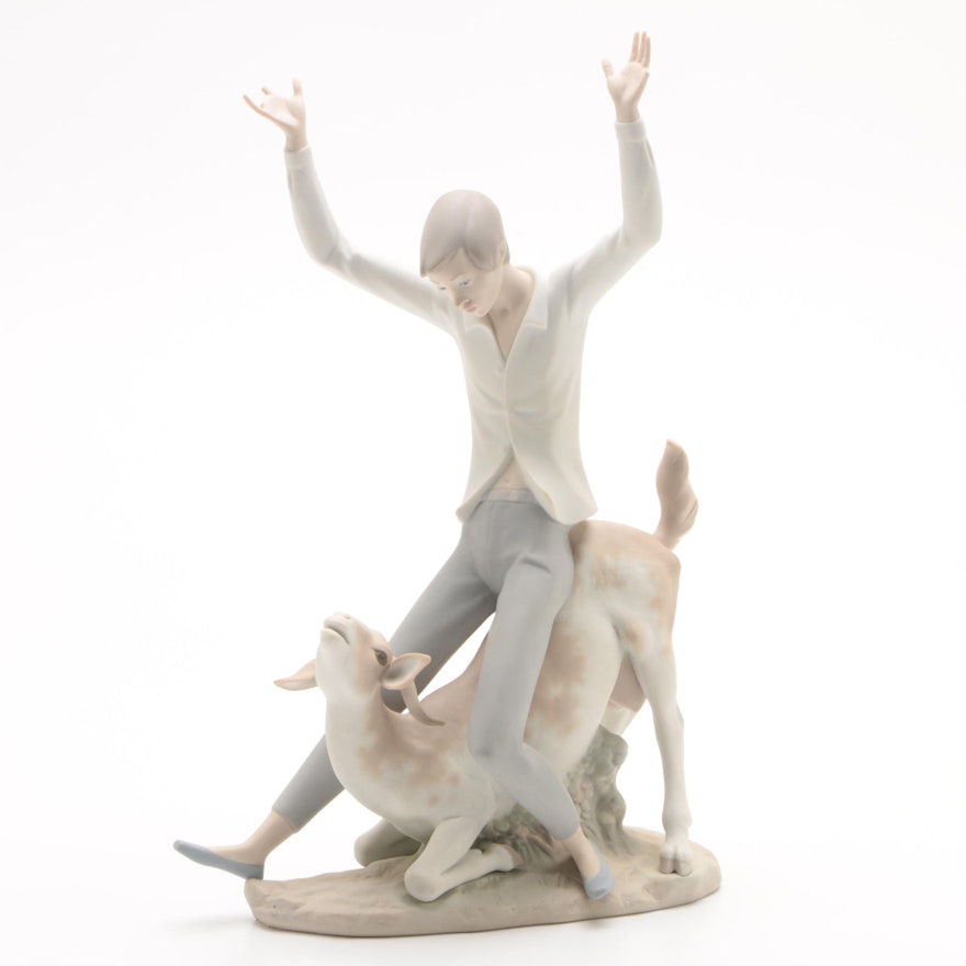 Lladró "Boy with Goat" Porcelain Figurine