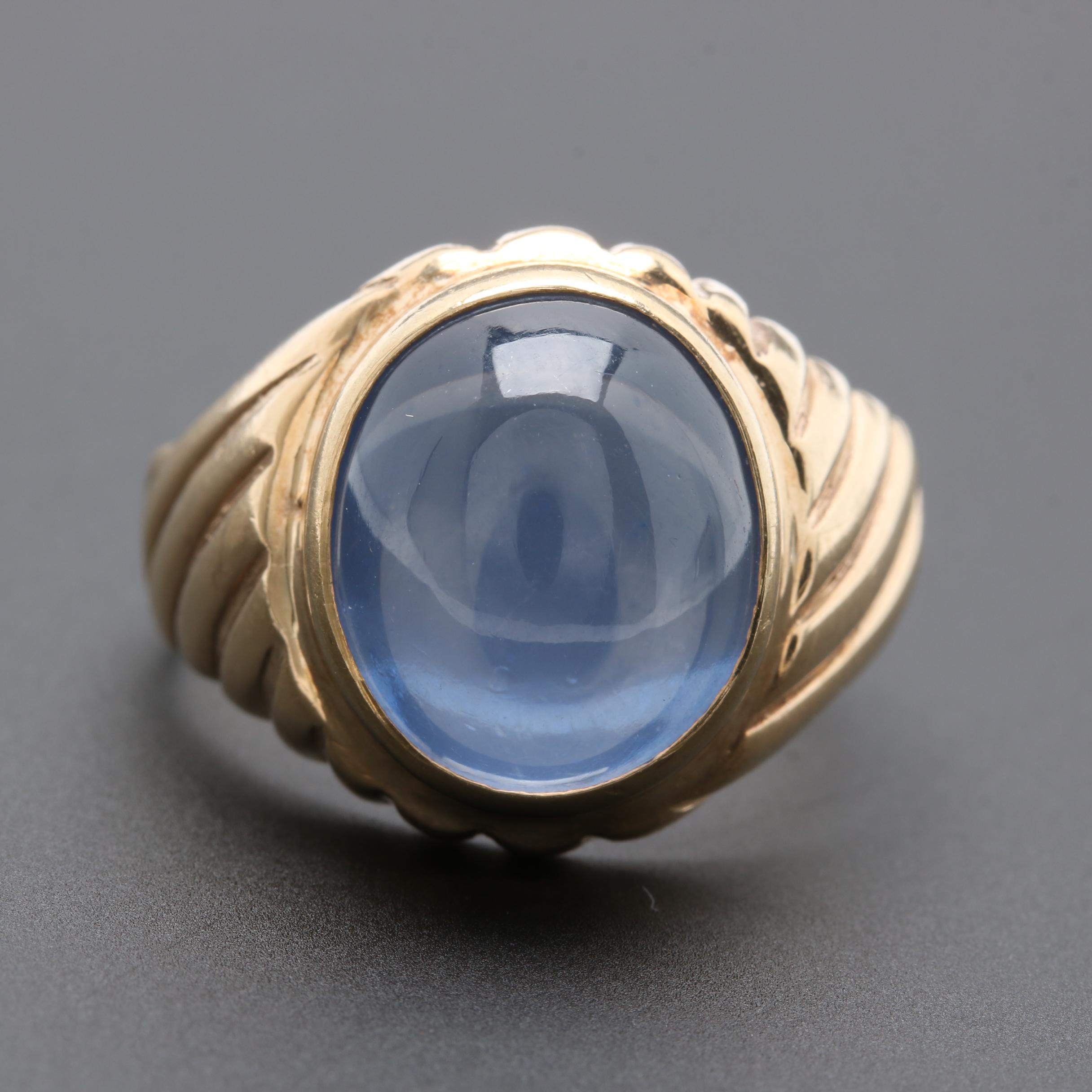 10K Yellow Gold Foilback Quartz Ring
