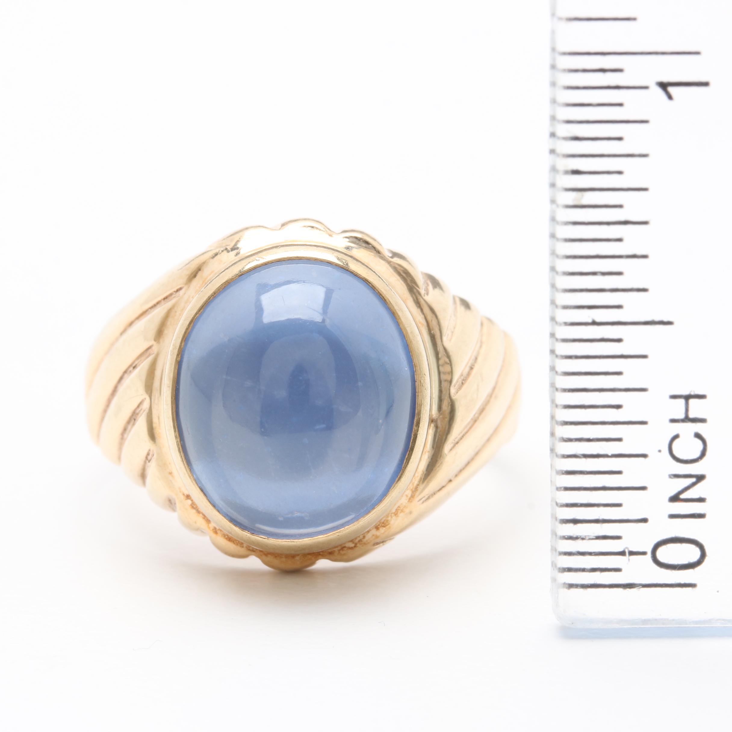 10K Yellow Gold Foilback Quartz Ring
