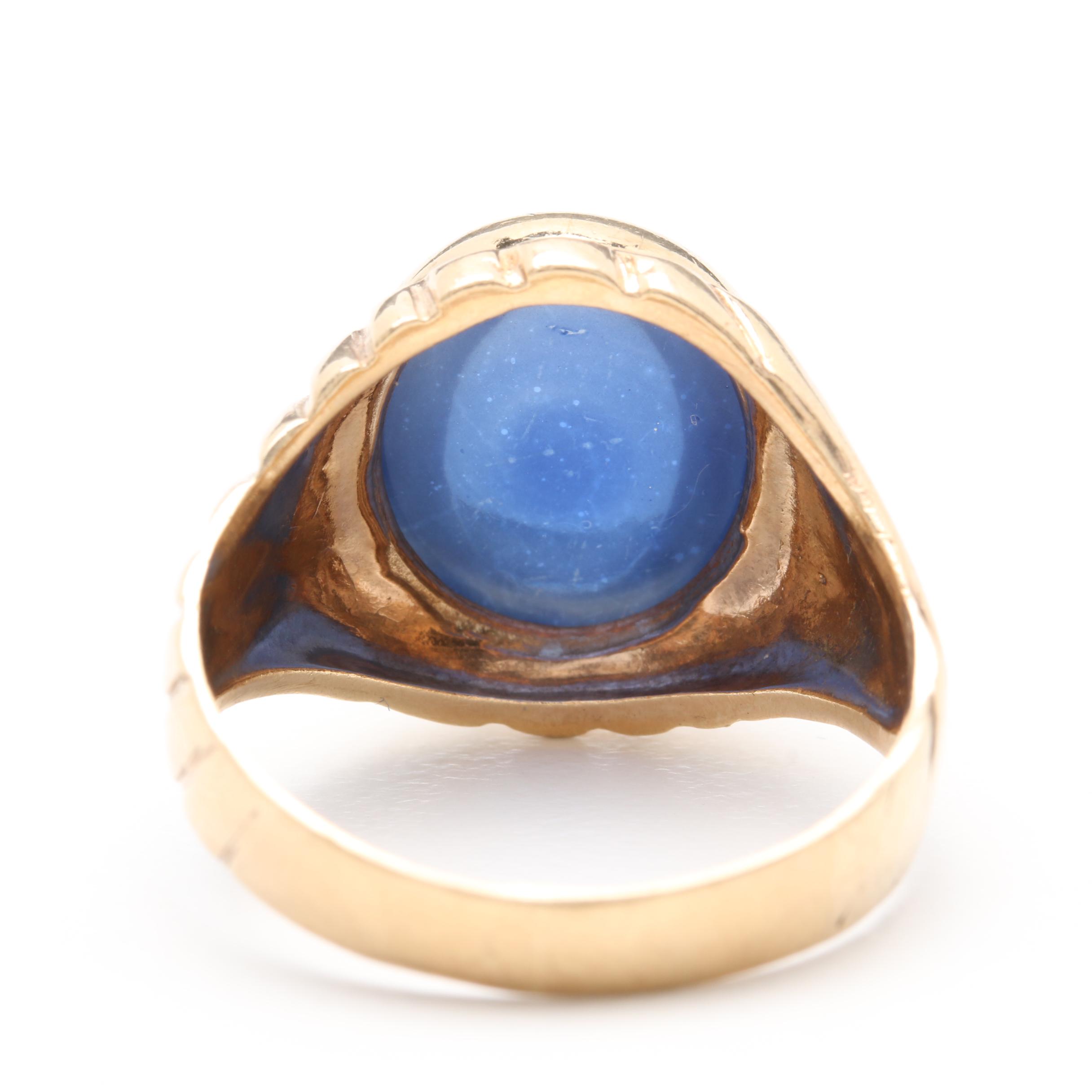 10K Yellow Gold Foilback Quartz Ring