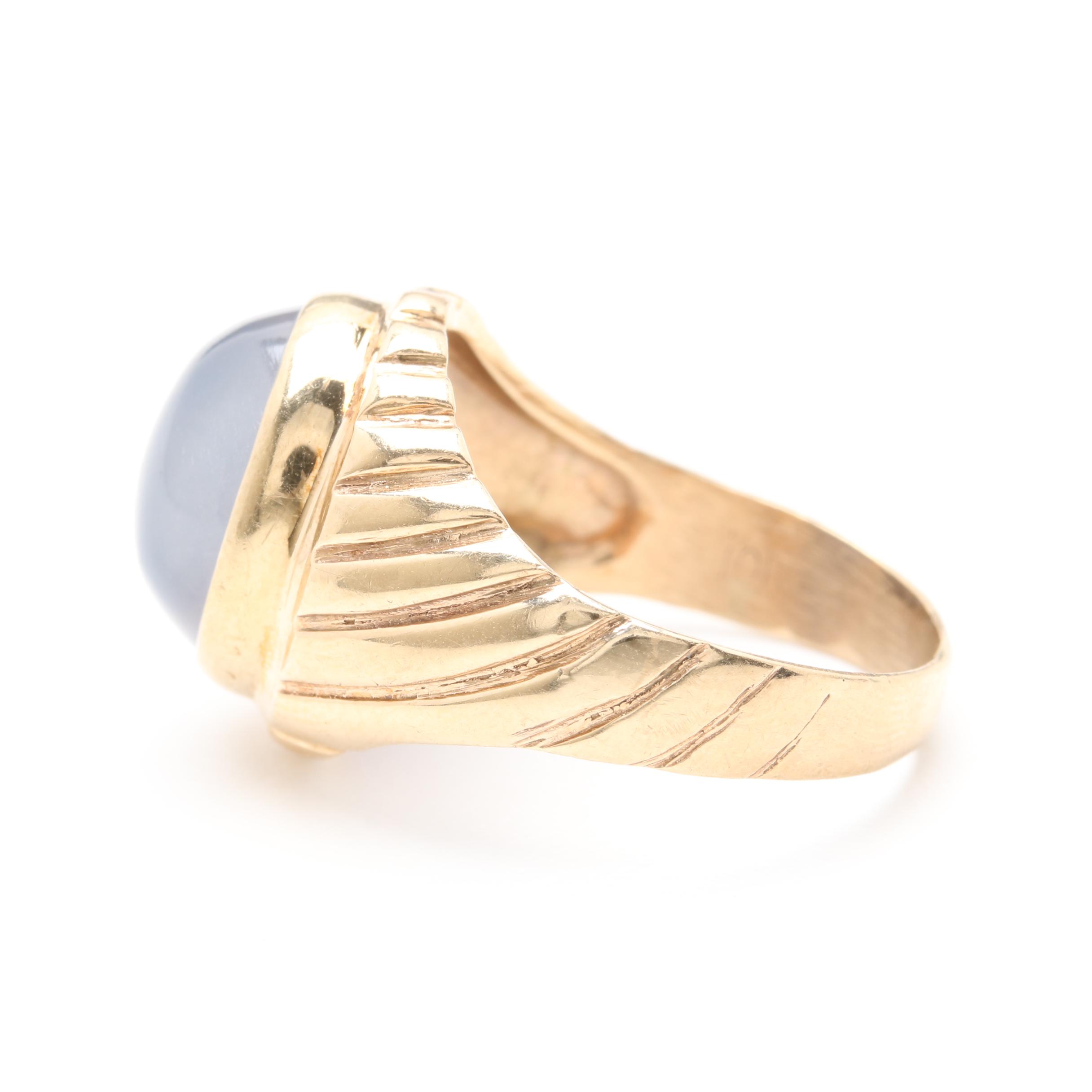 10K Yellow Gold Foilback Quartz Ring