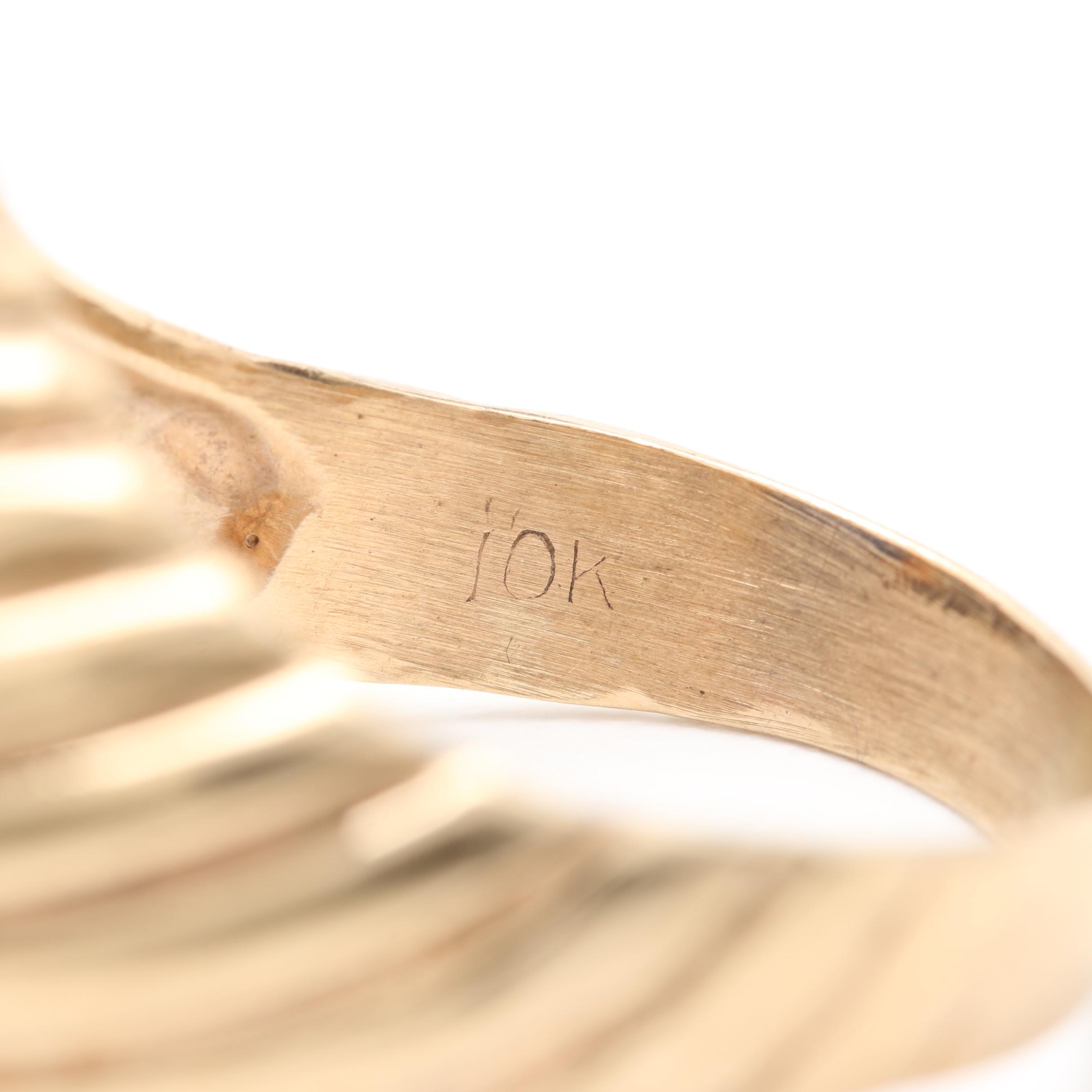 10K Yellow Gold Foilback Quartz Ring