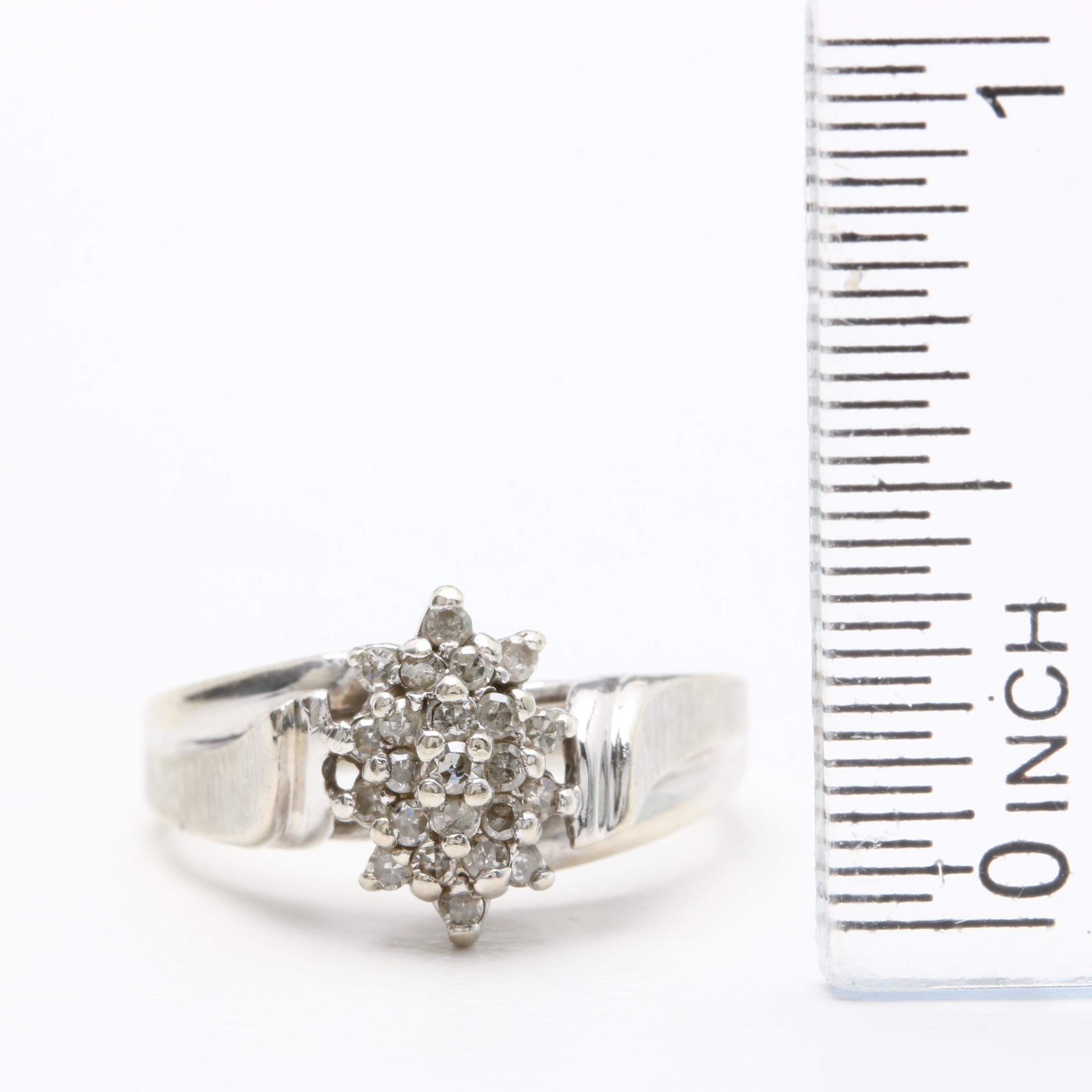 10K White Gold Diamond Ring