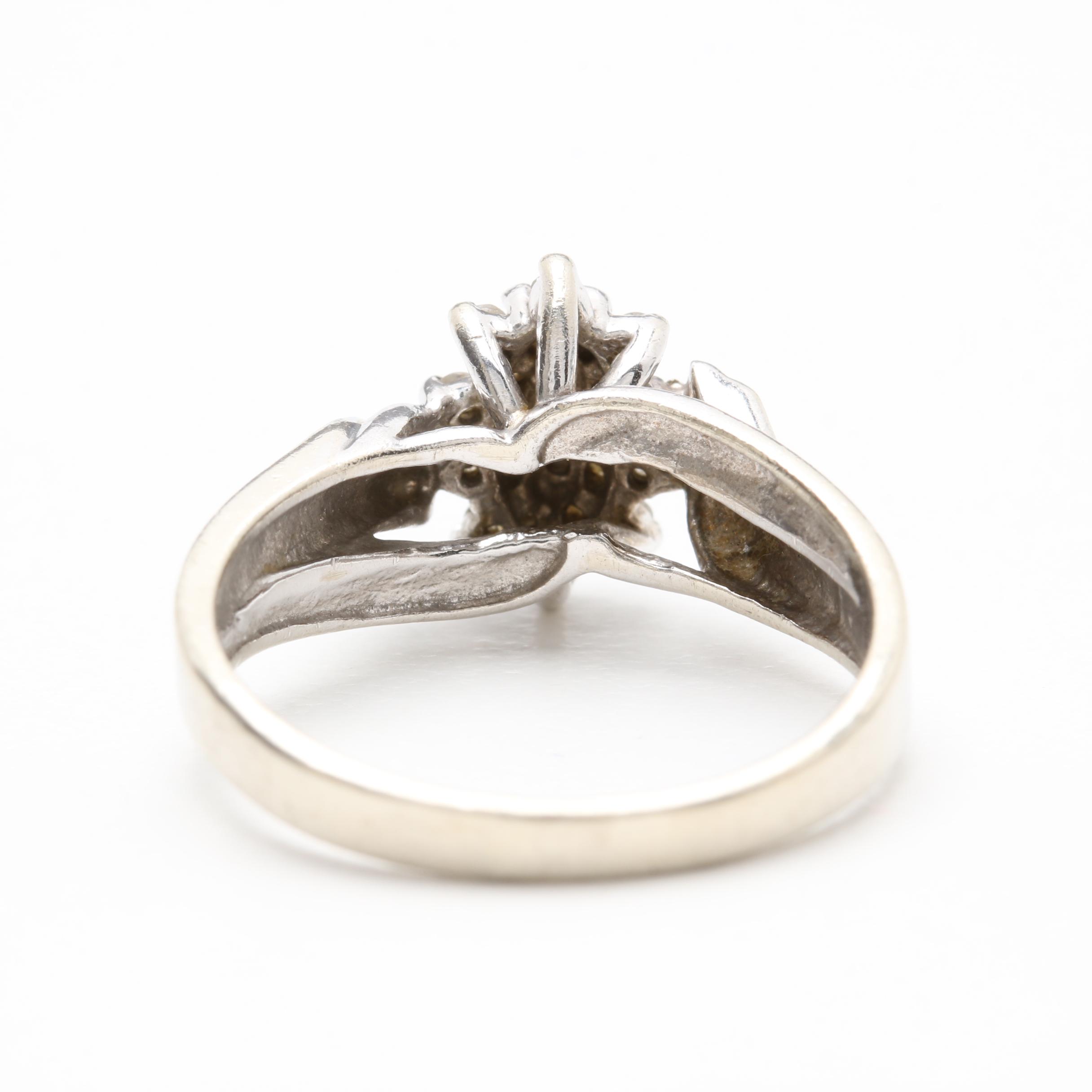 10K White Gold Diamond Ring