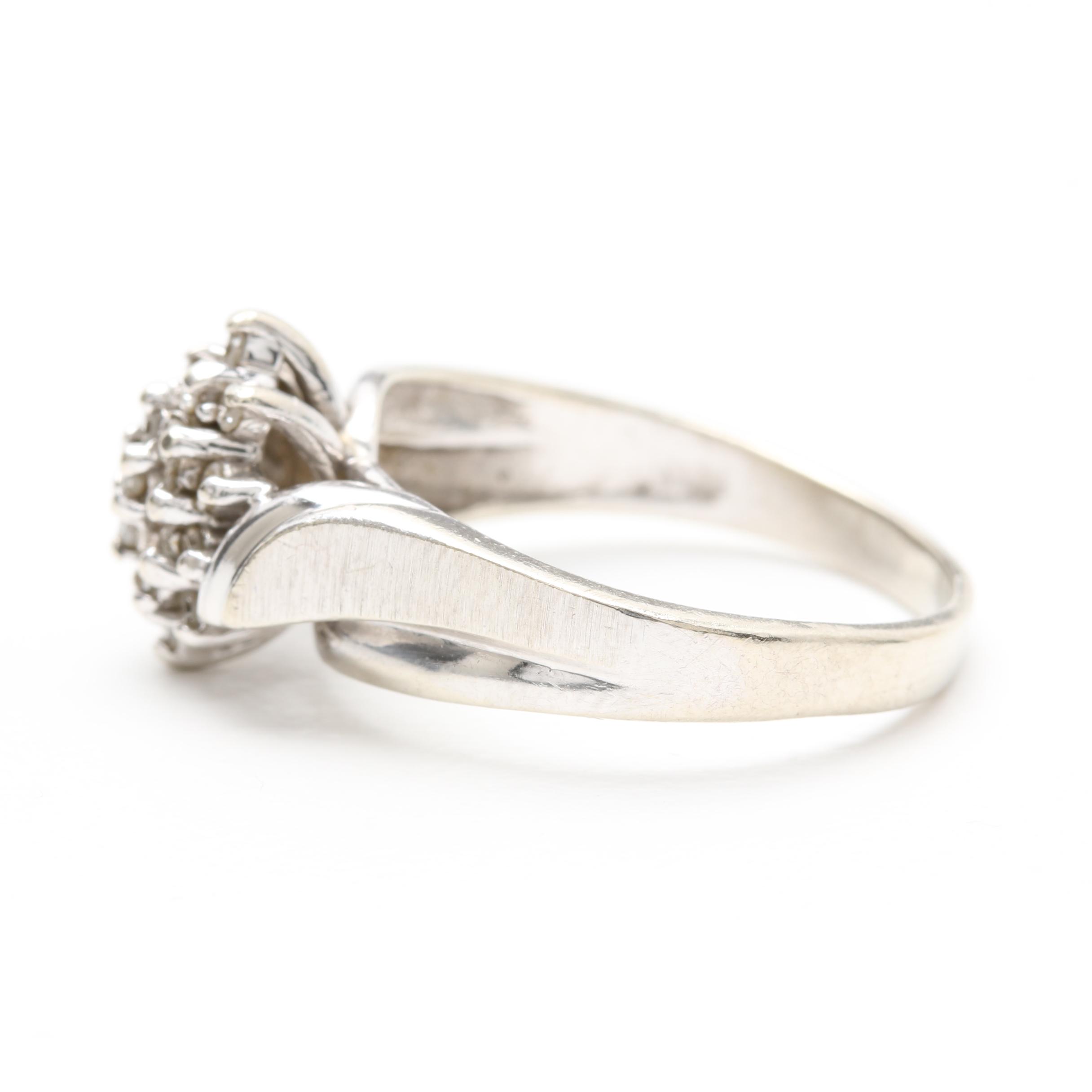 10K White Gold Diamond Ring