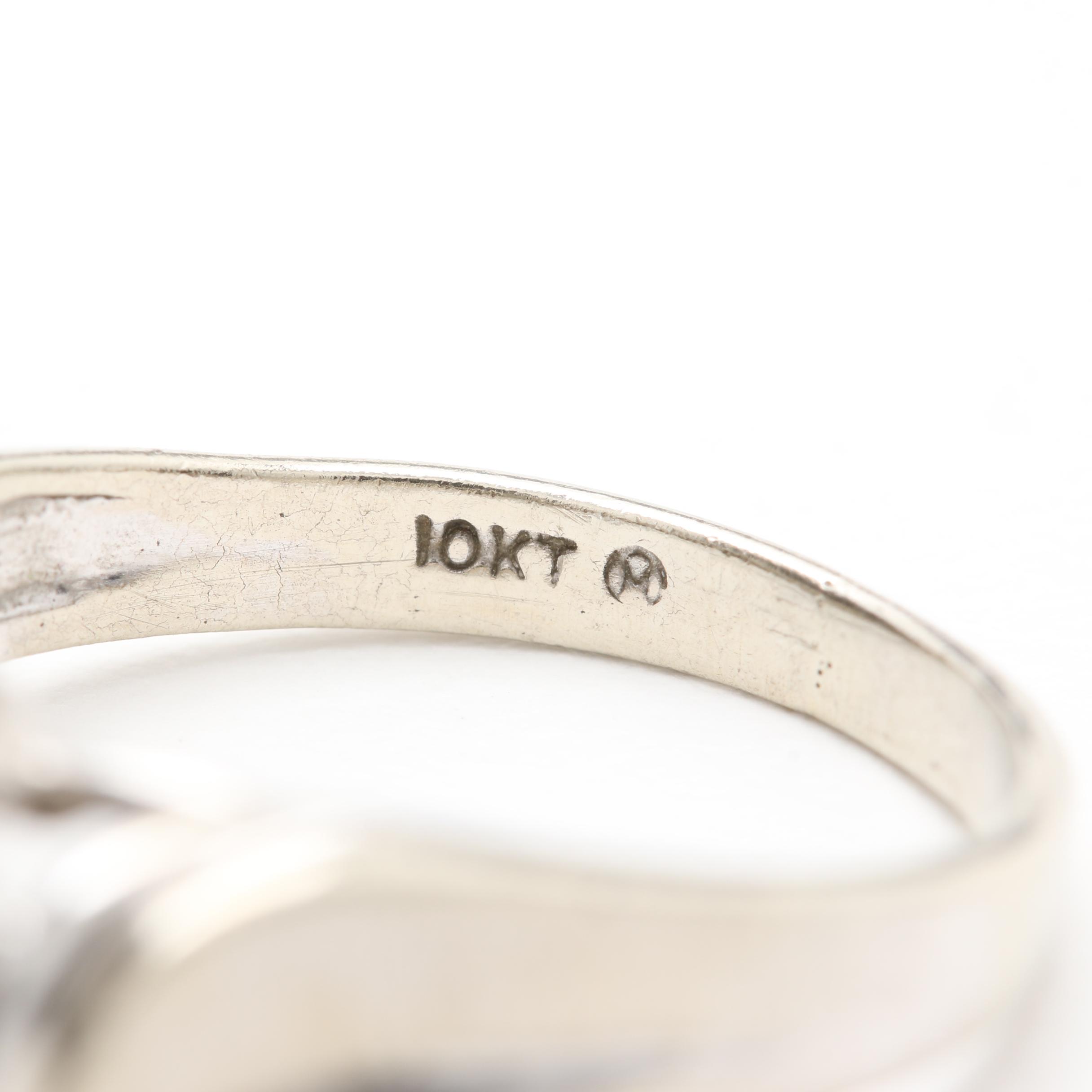 10K White Gold Diamond Ring