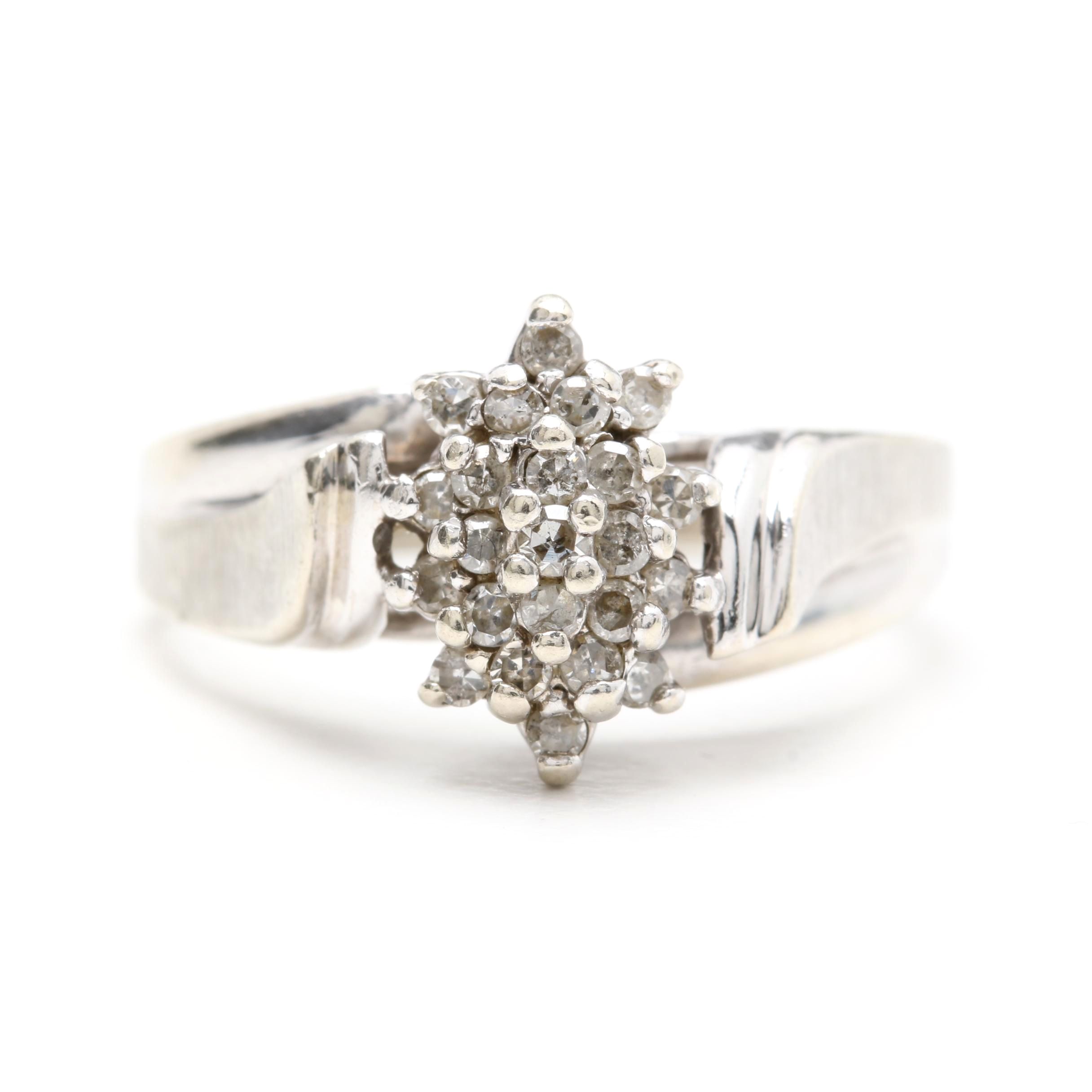 10K White Gold Diamond Ring