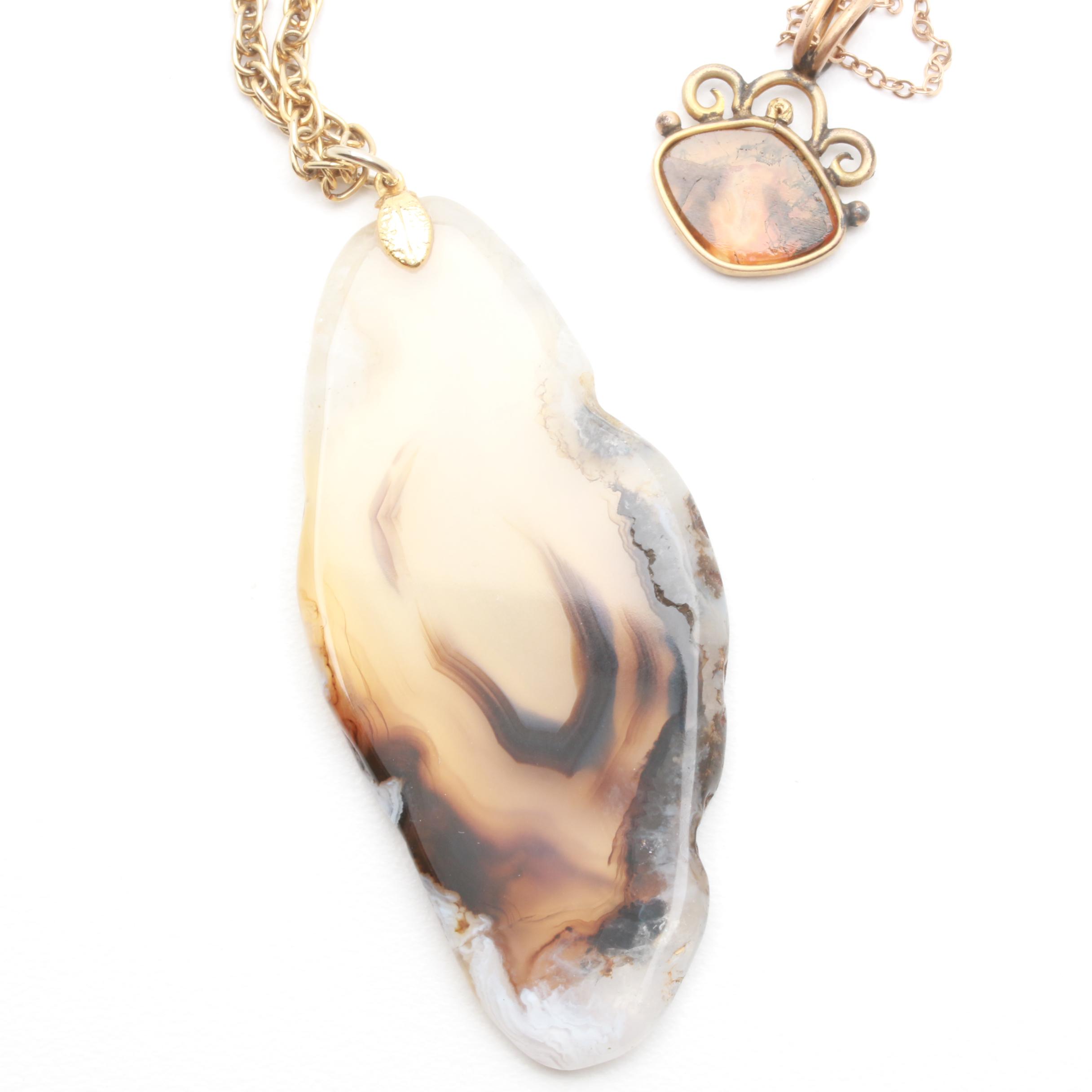 Jewelry Assortment Including Sterling Silver, Agate, Jasper, and Glass