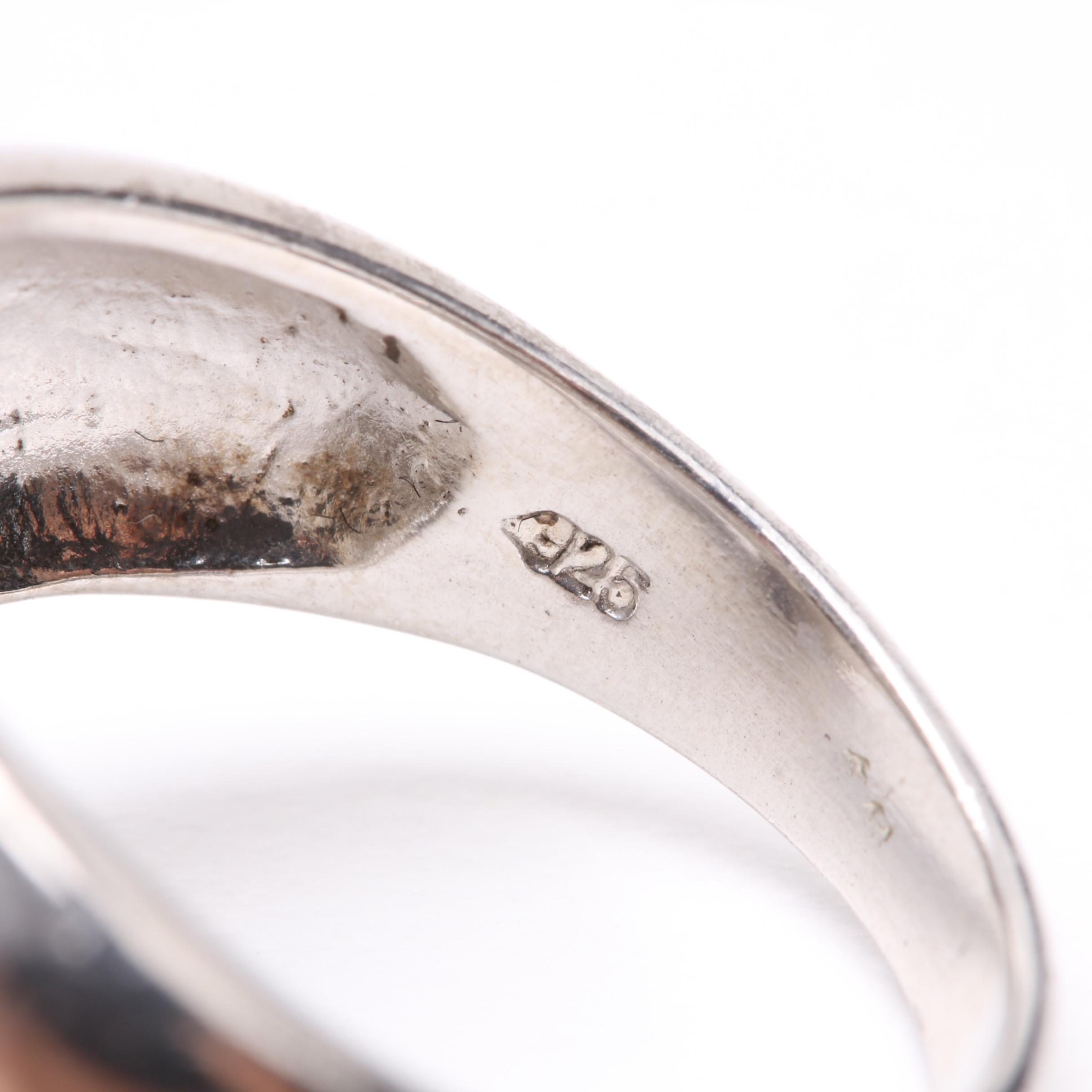 Sterling Silver Cultured Pearl and Emerald Ring