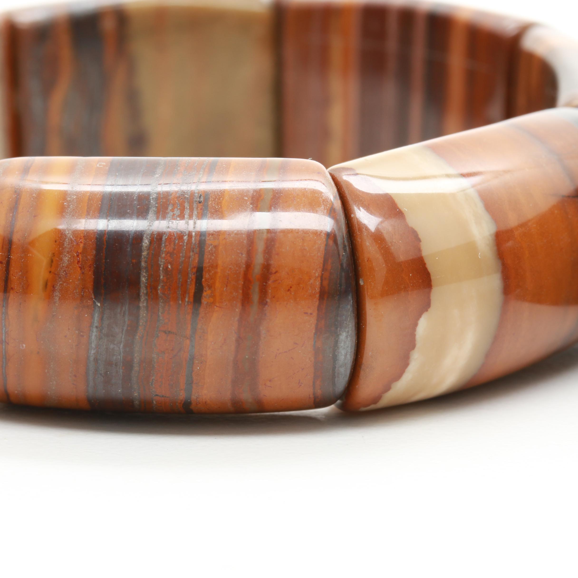 Expandable Tiger's Eye and Hawk's Eye Bracelets