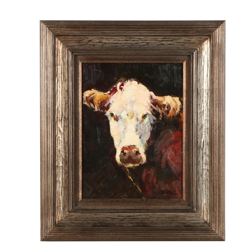 Gaston Oil Painting of Cow