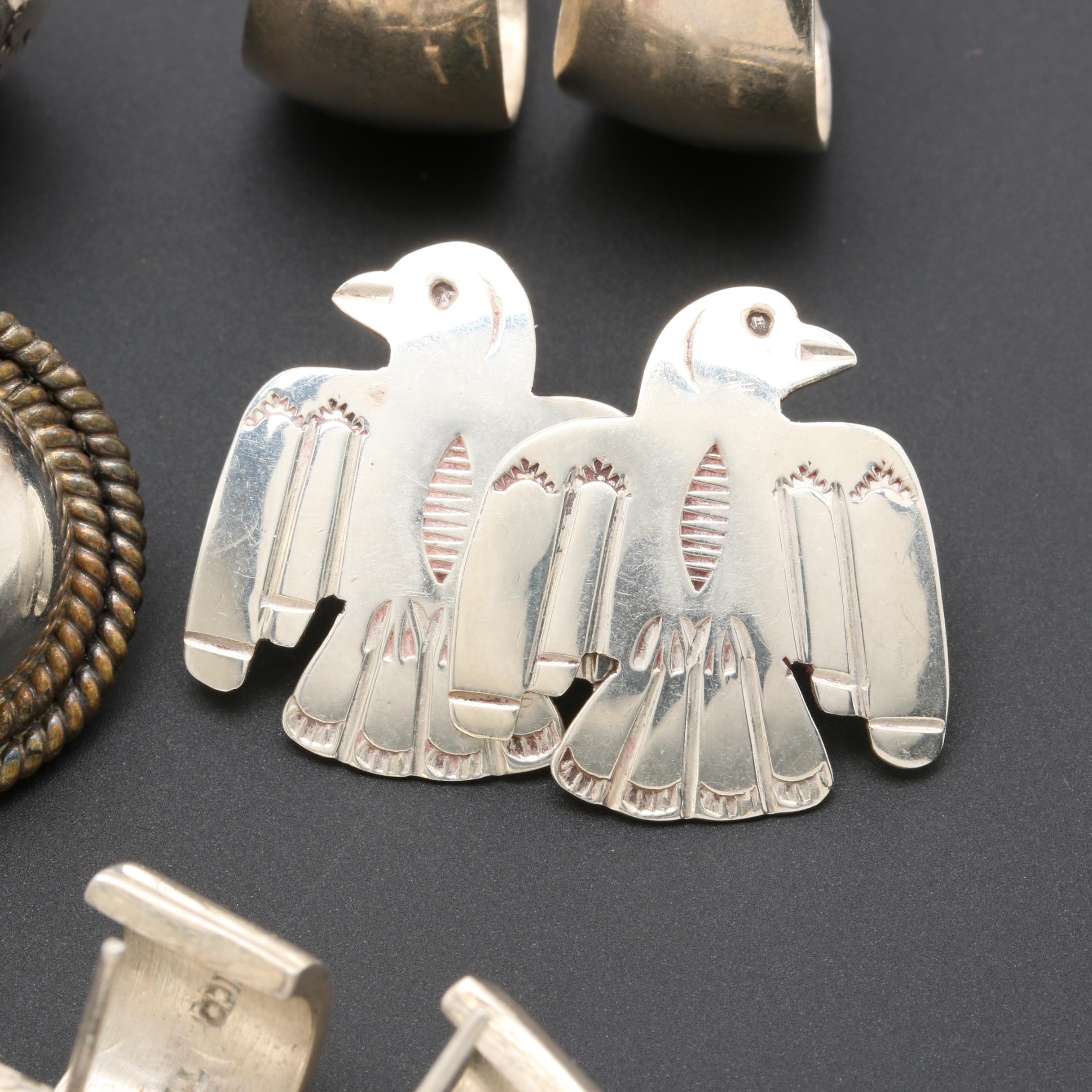Assortment of Sterling Silver Southwestern Style and Mexican Earrings and Ring