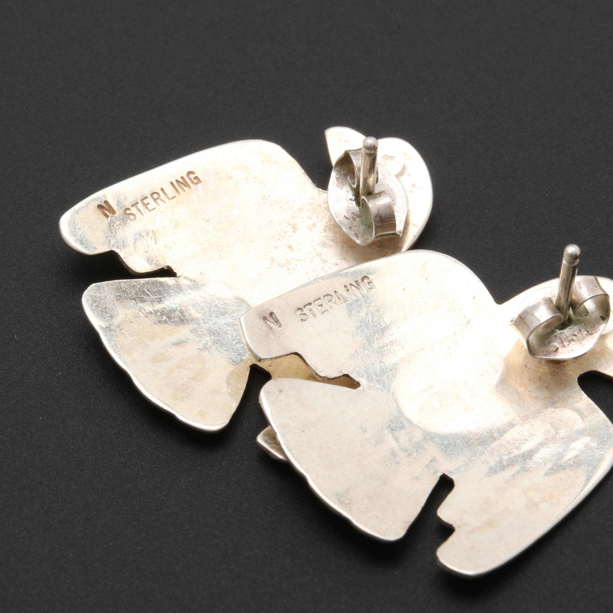 Assortment of Sterling Silver Southwestern Style and Mexican Earrings and Ring