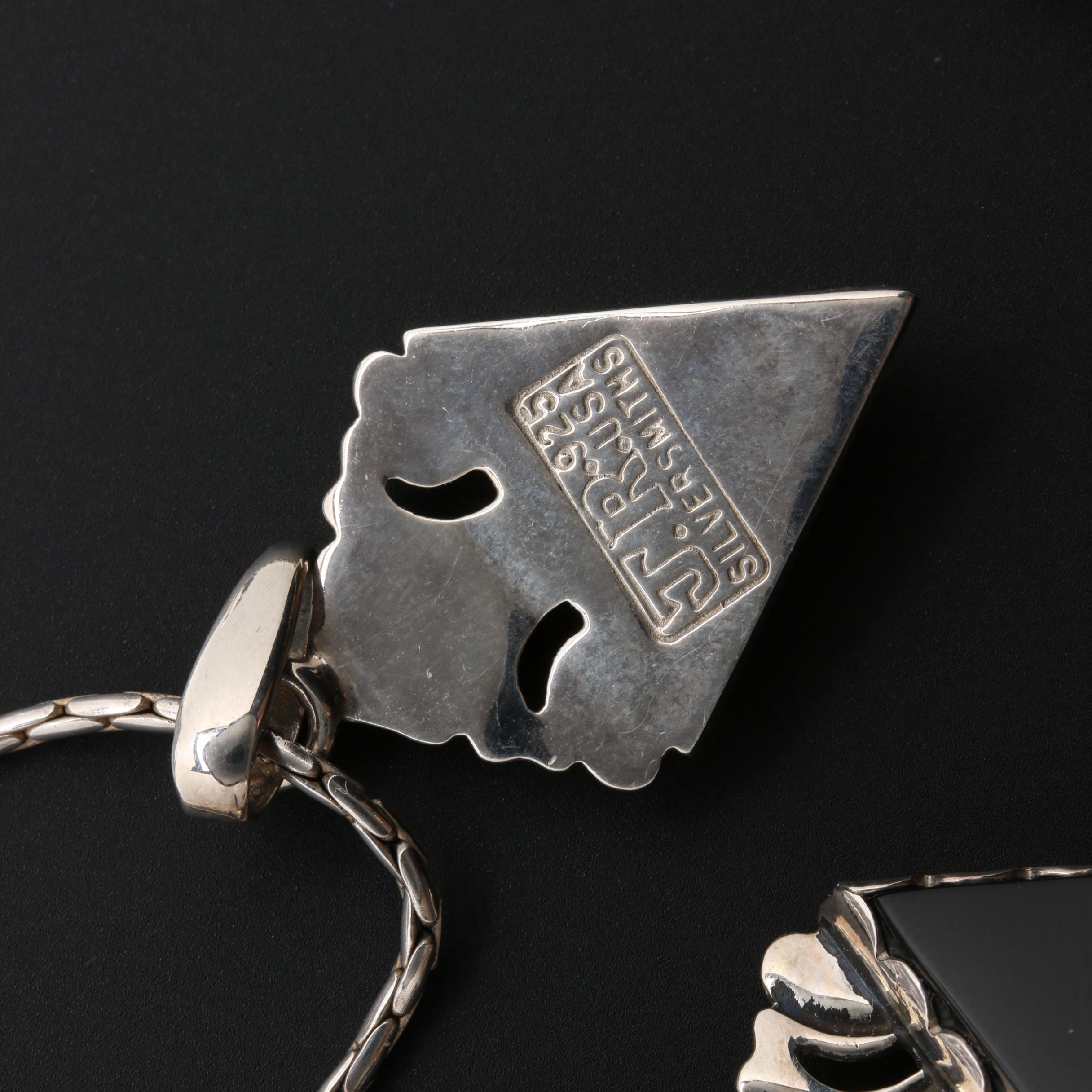 Sterling Silver Necklaces and Earrings Including Black Onyx and Abalone