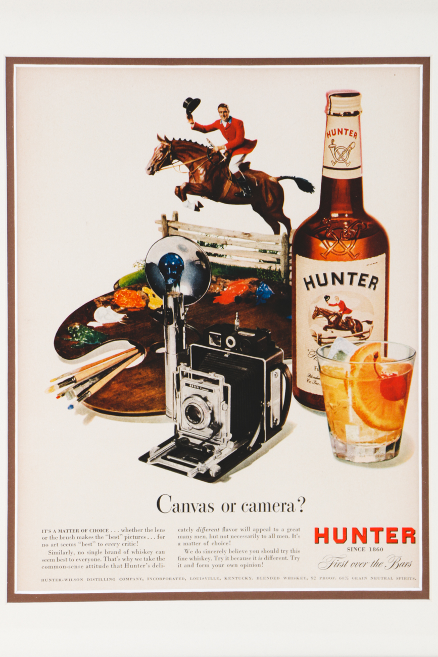 Pair of Original Circa 1950s Advertisements for Hunter & Schenley Whiskeys