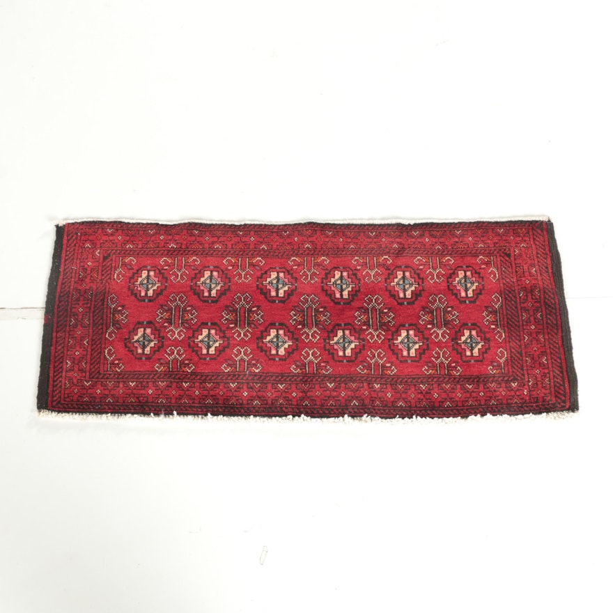 Hand-Knotted Turkish Bokhara Wool Accent Rug