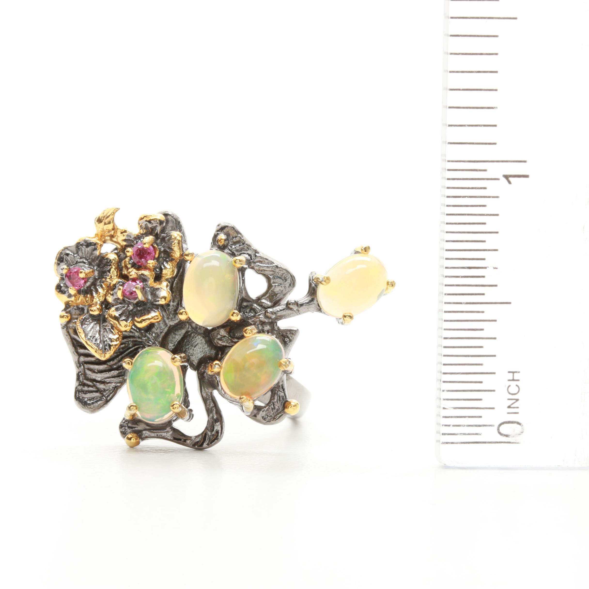 Sterling Silver Opal, Tanzanite, Tourmaline and Garnet Jewelry