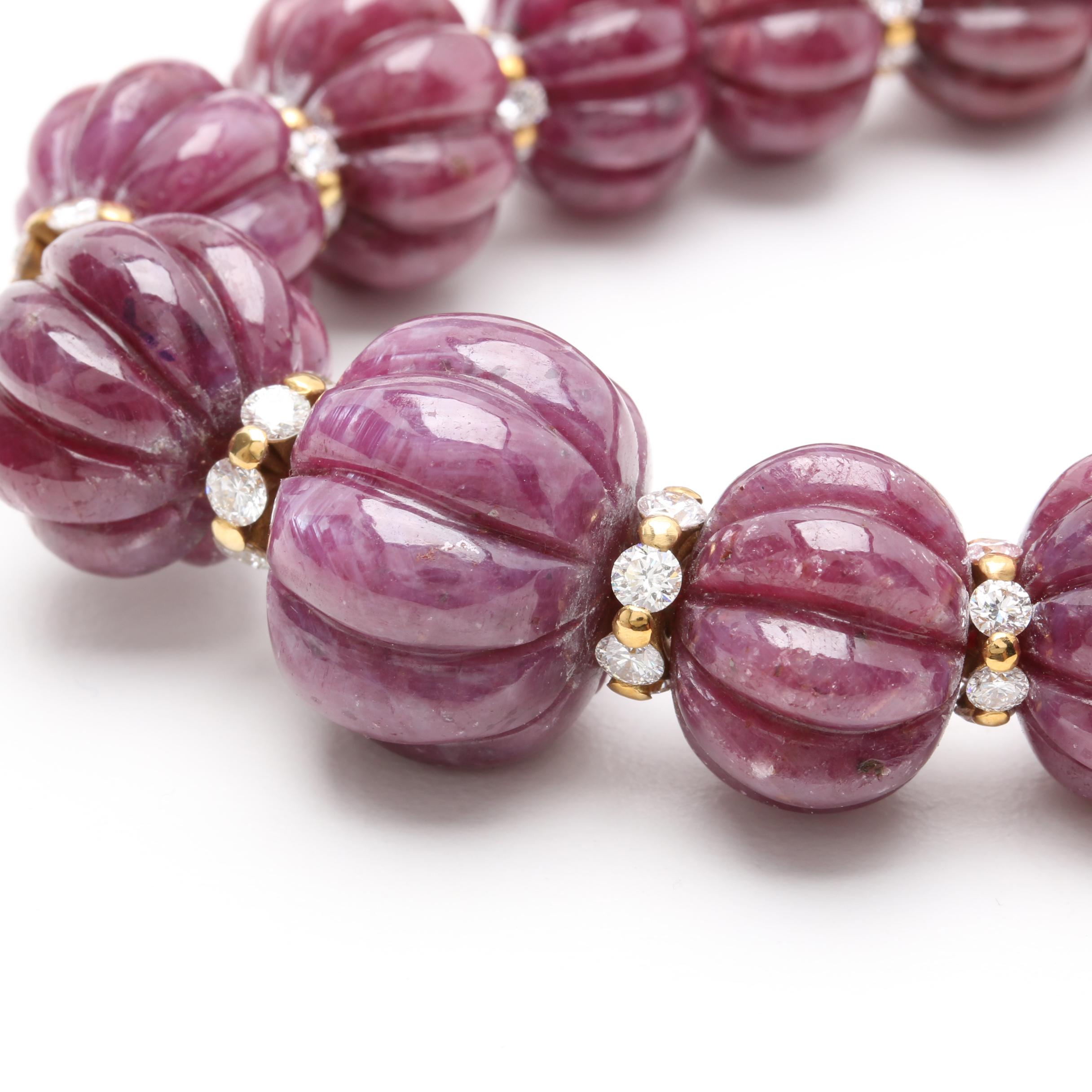 14K Yellow Gold Corundum and 5.02 CTW Diamond Necklace