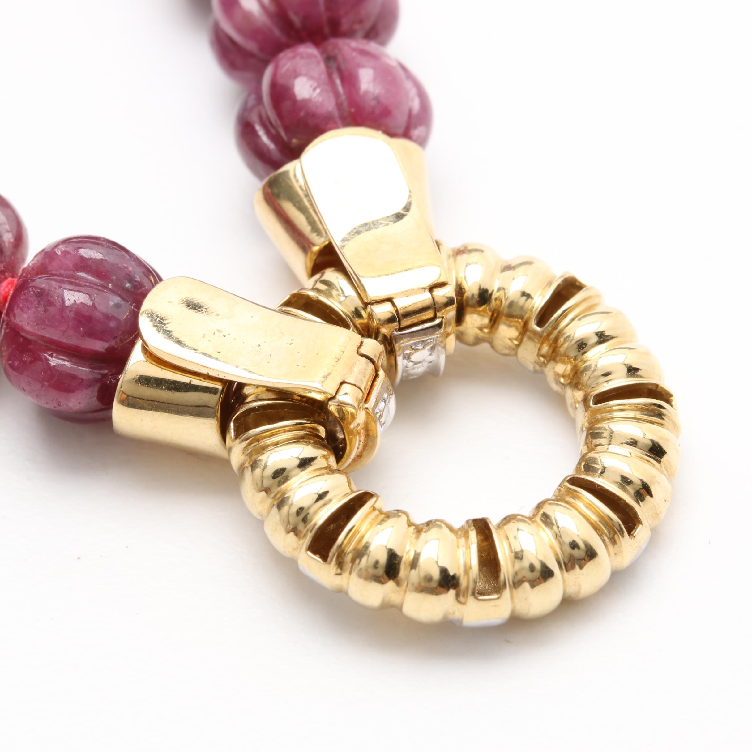 14K Yellow Gold Corundum and 5.02 CTW Diamond Necklace