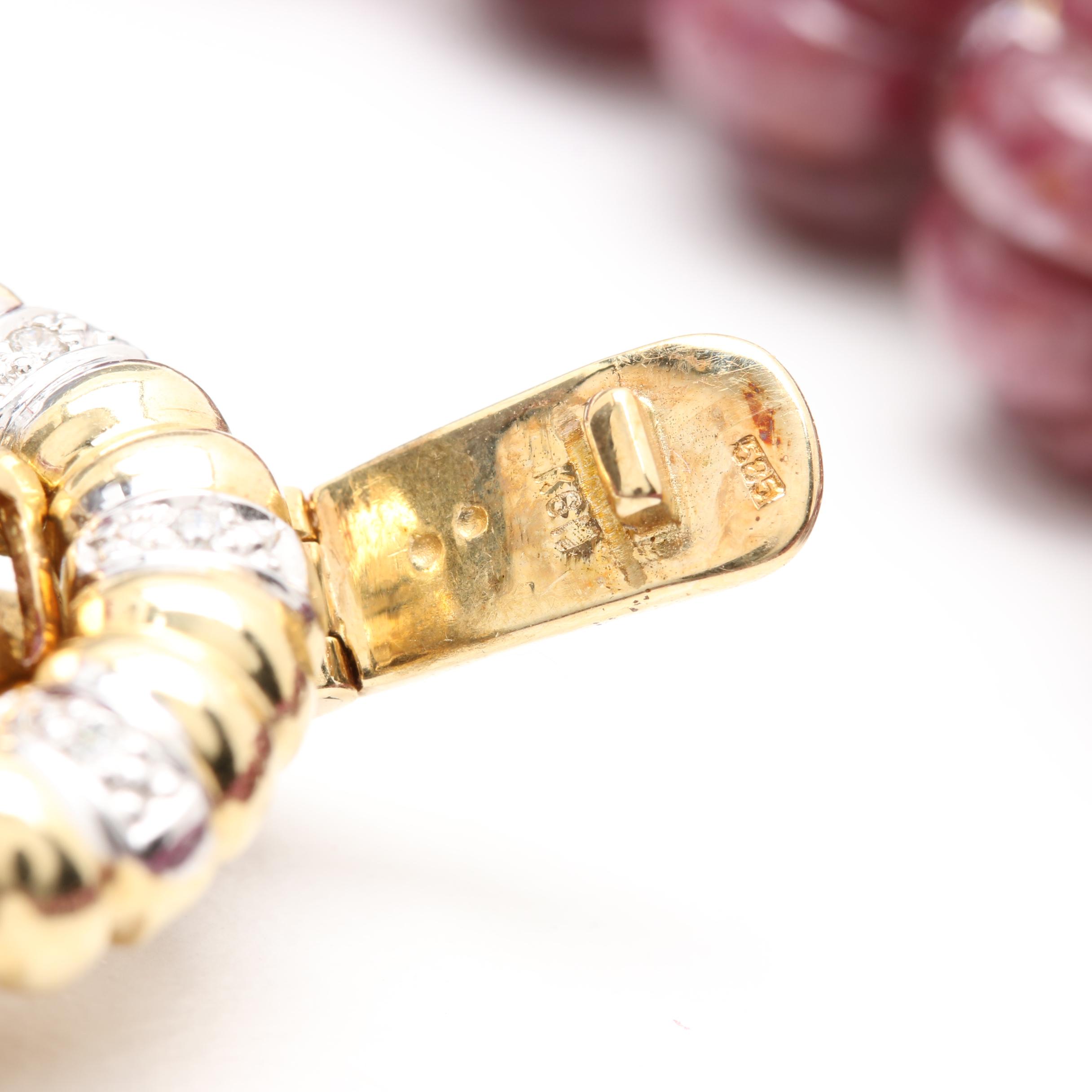 14K Yellow Gold Corundum and 5.02 CTW Diamond Necklace