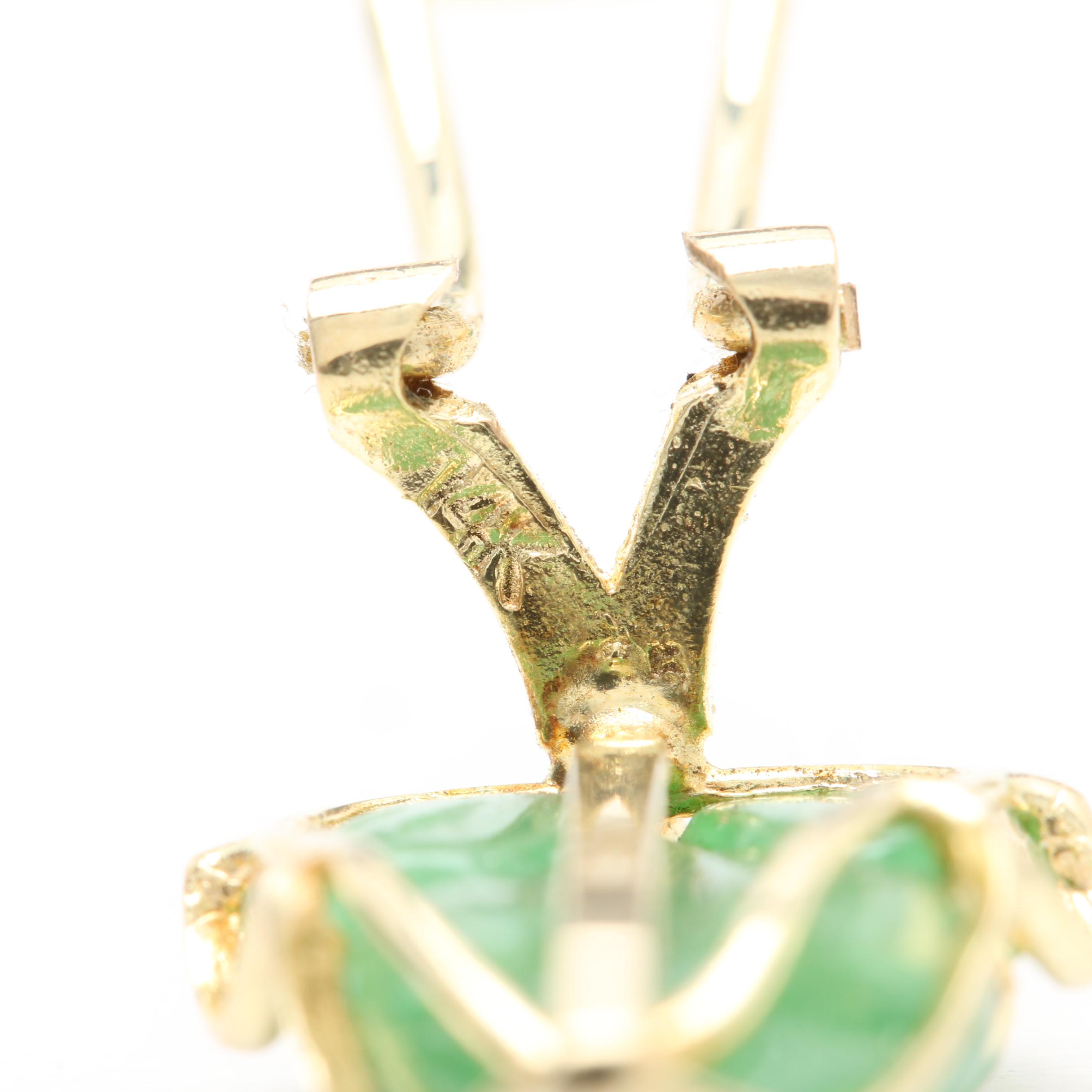 14K Yellow Gold Jadeite Earrings