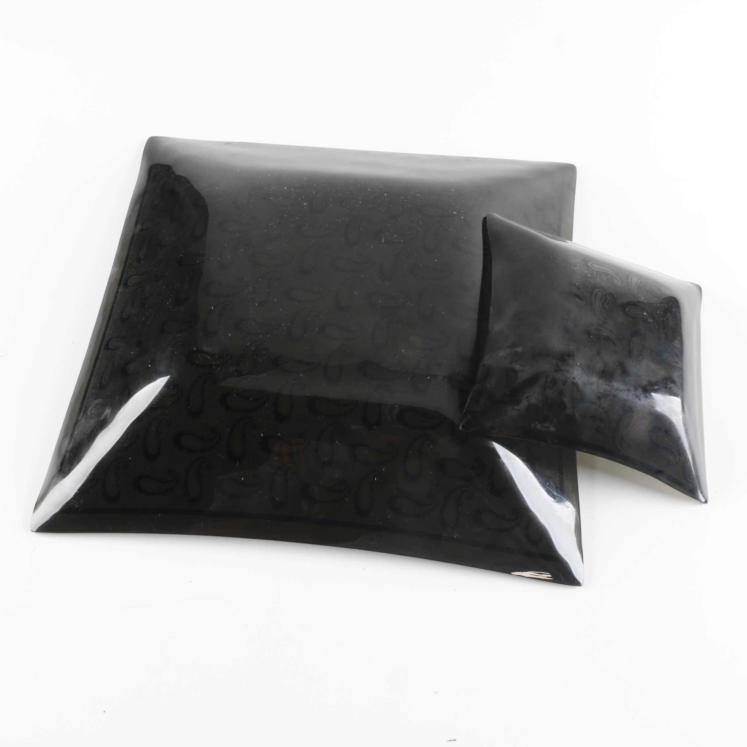 Mid Century Georges Briard Style Paisley Glass Bowls