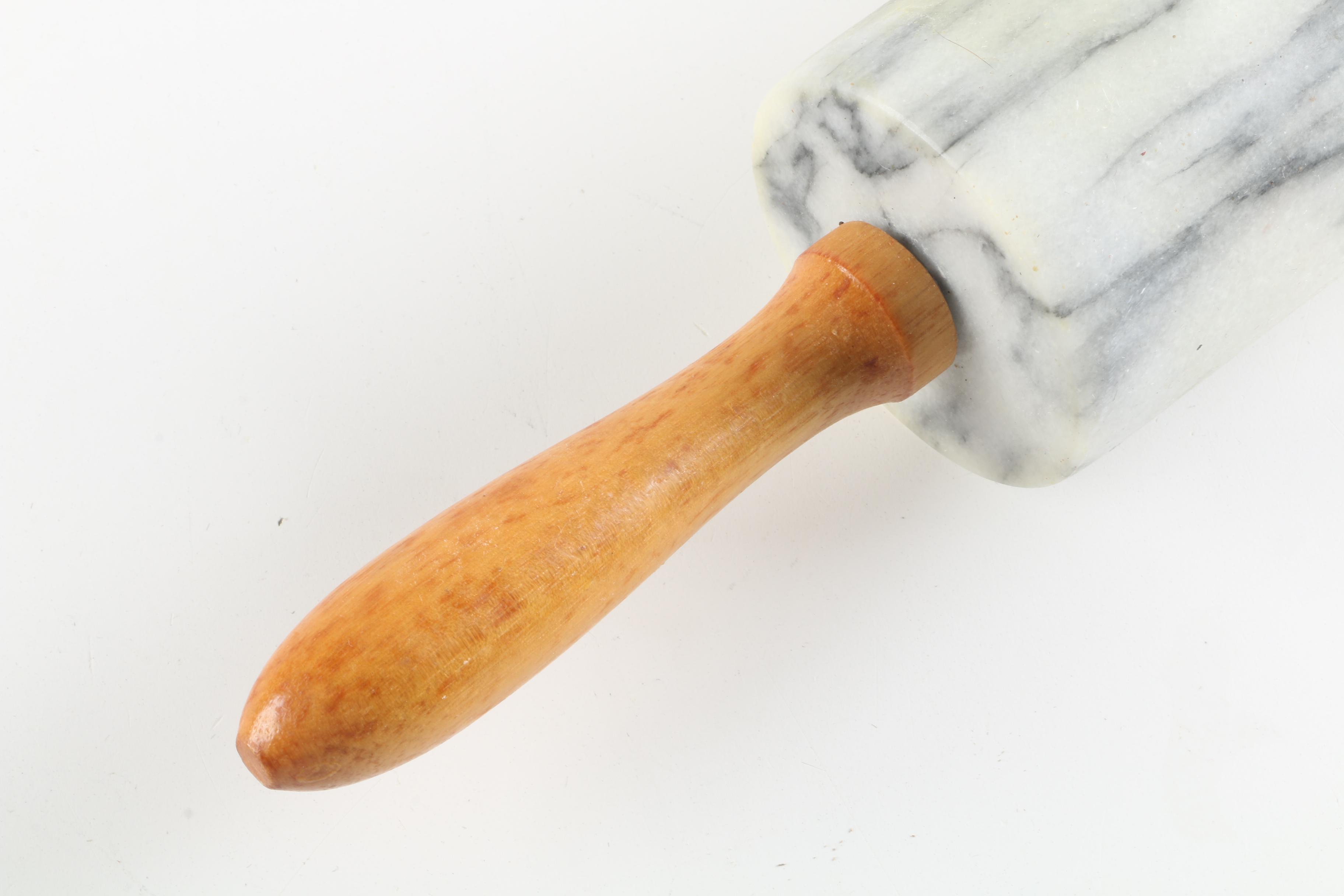 Marble Rolling Pin and Cutting Board EBTH