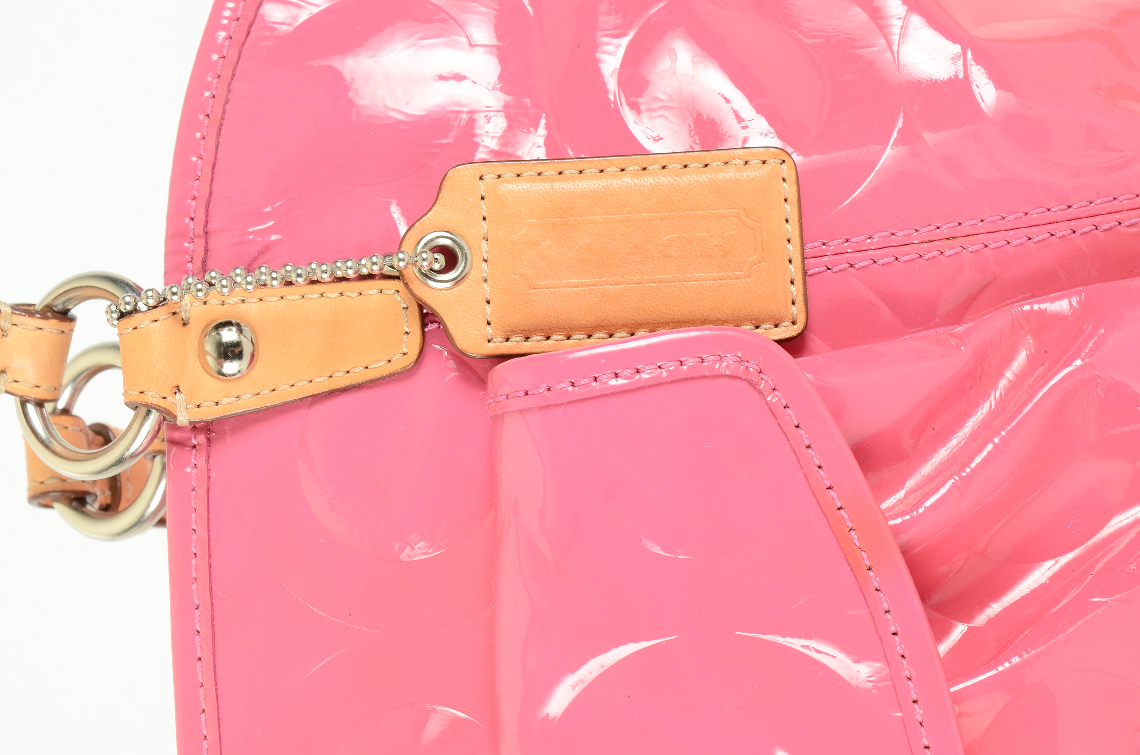 Coach Pink Op Art Patent Leather Handbag