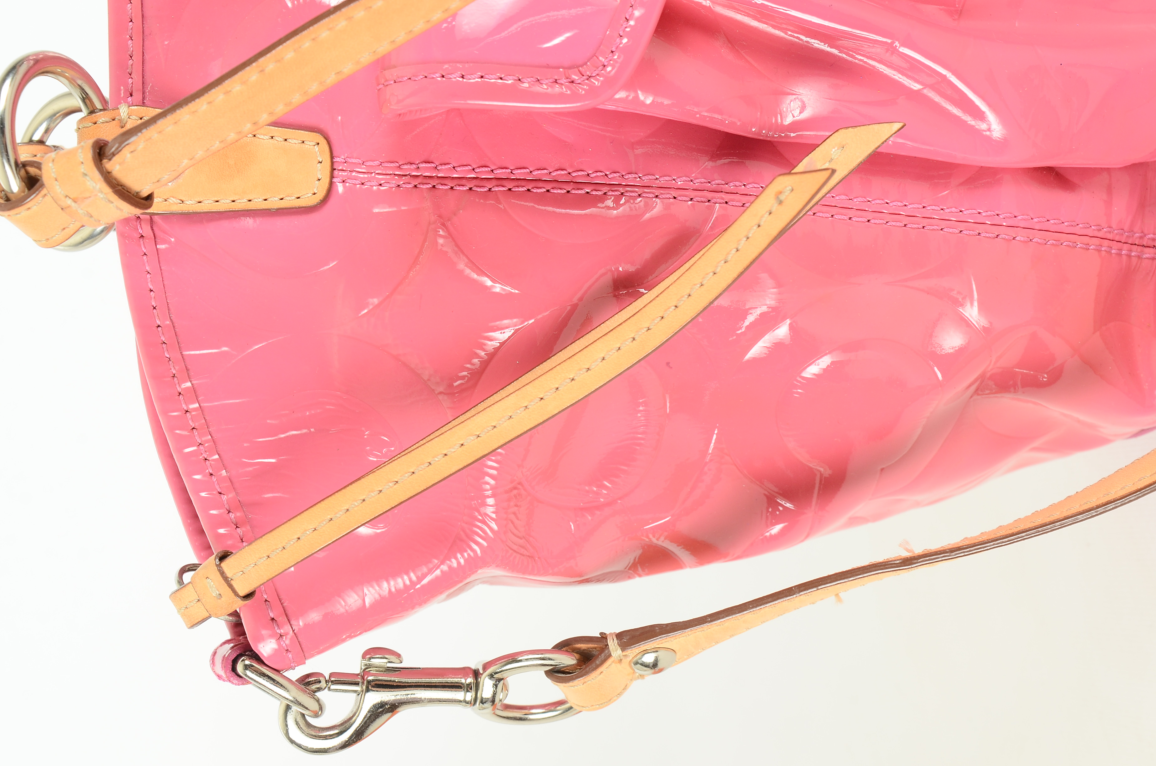 Coach Pink Op Art Patent Leather Handbag