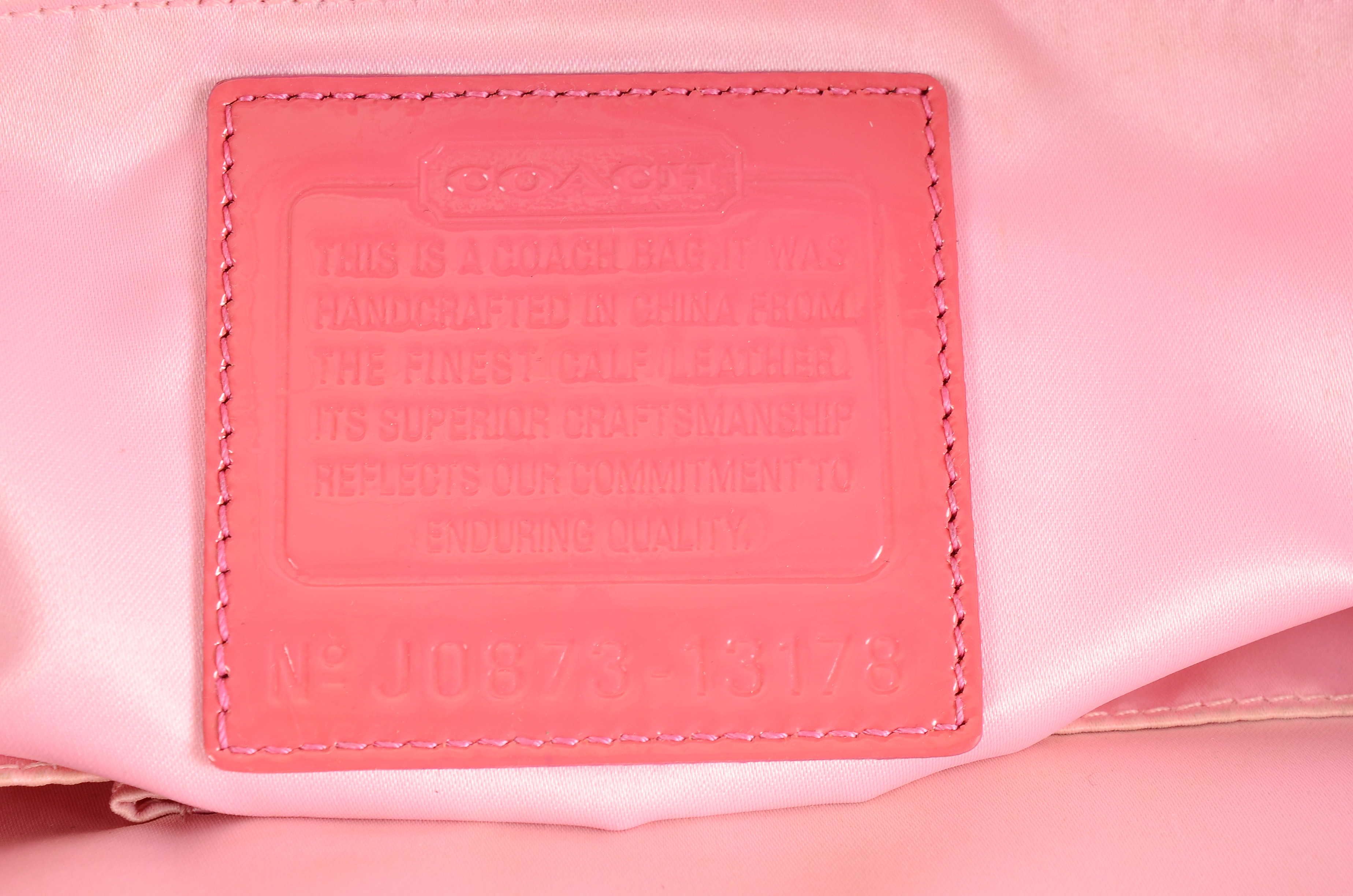 Coach Pink Op Art Patent Leather Handbag