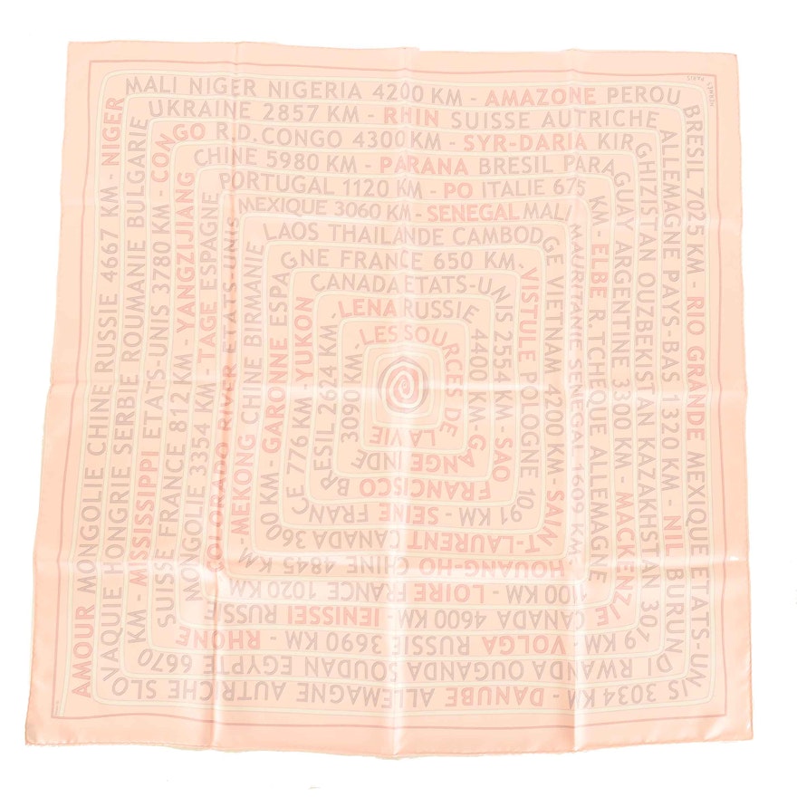 Hermès of Paris “Les Sources de La Vie” Silk Scarf