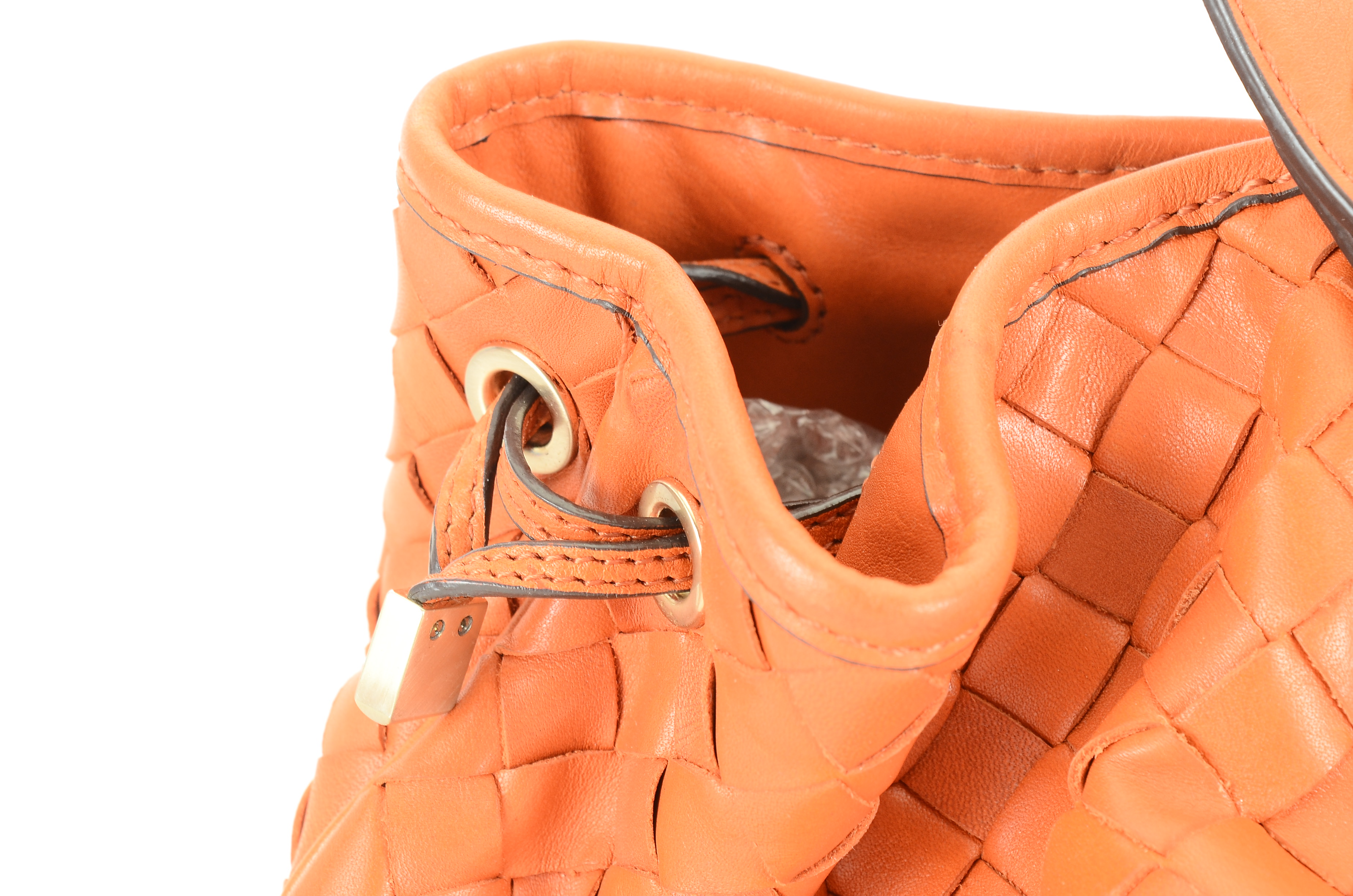 Michael Kors Woven Orange Leather Tote Handbag