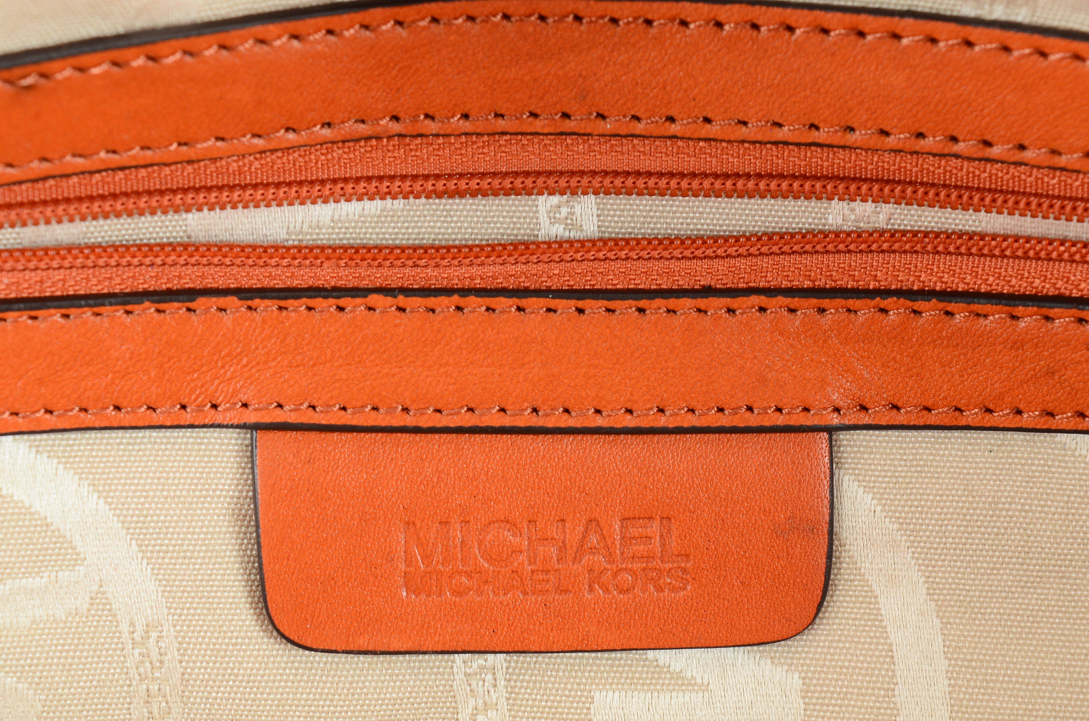 Michael Kors Woven Orange Leather Tote Handbag