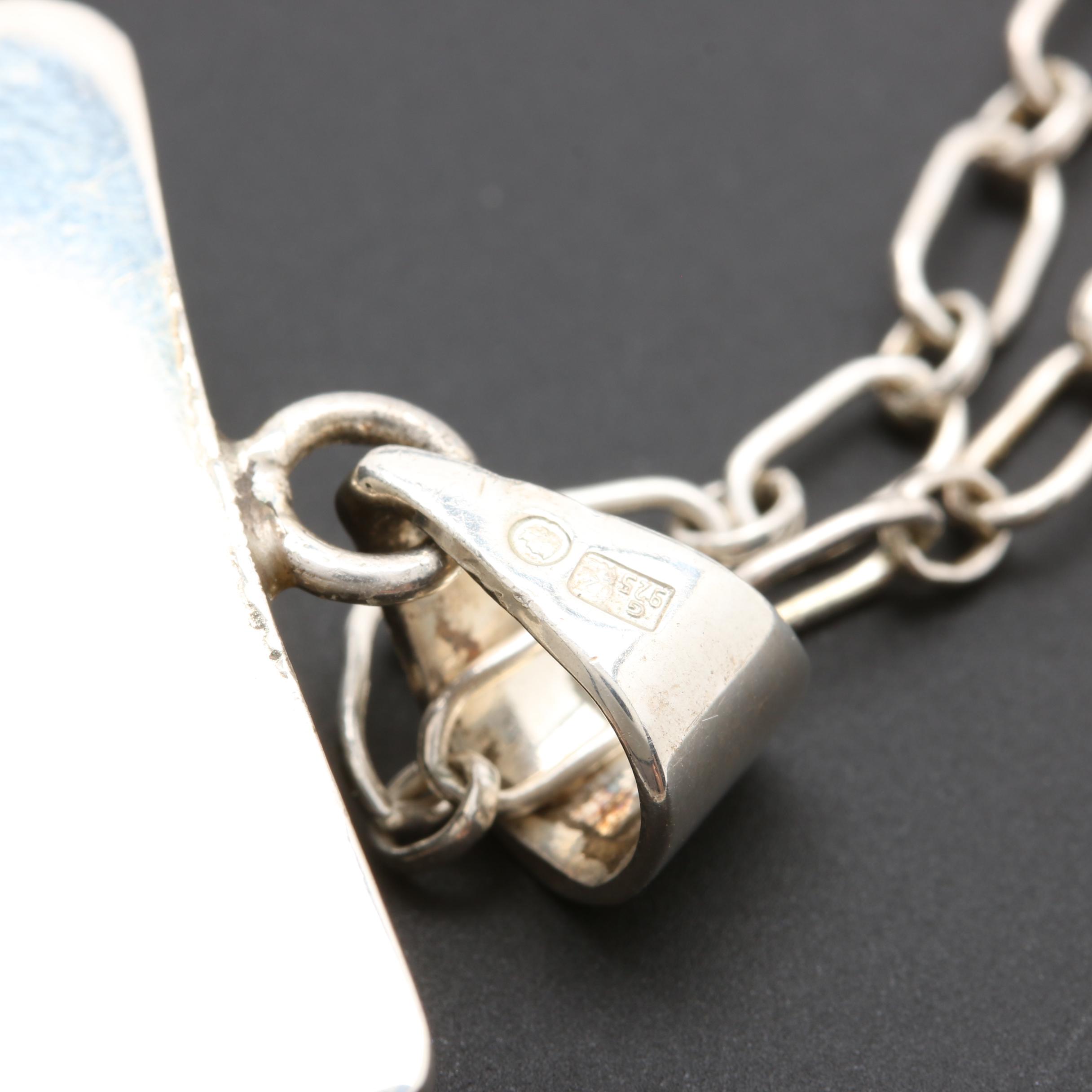 Sterling Silver Amber Necklace