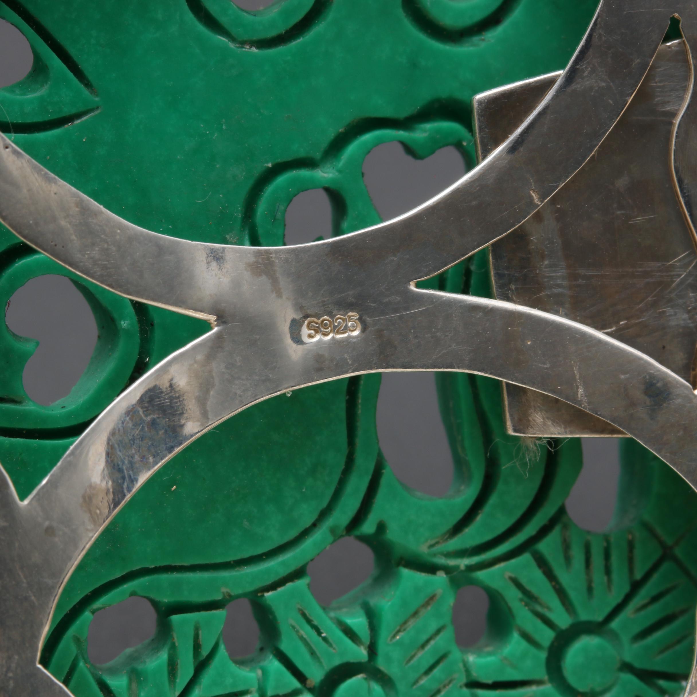 Sterling Silver Cultured Pearl and Green Magnesite Bracelet